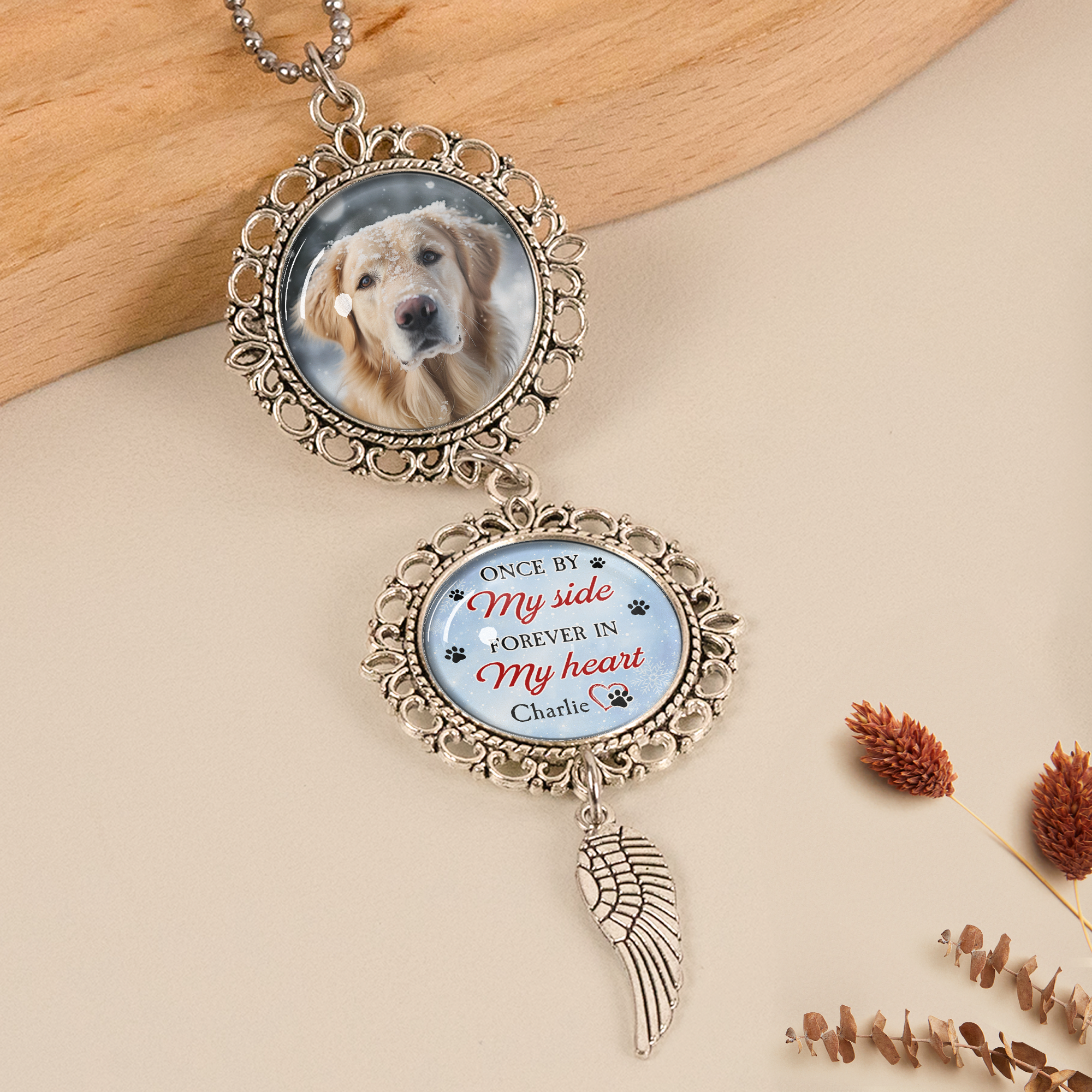 Once By My Side, Forever In My Heart - Personalized Photo Car Ornament