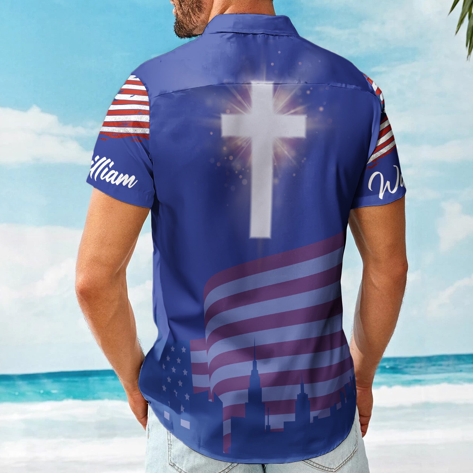 One Nation Under God Christian Patriot Day Hawaiian Shirt  - Custom Hawaiian Shirts