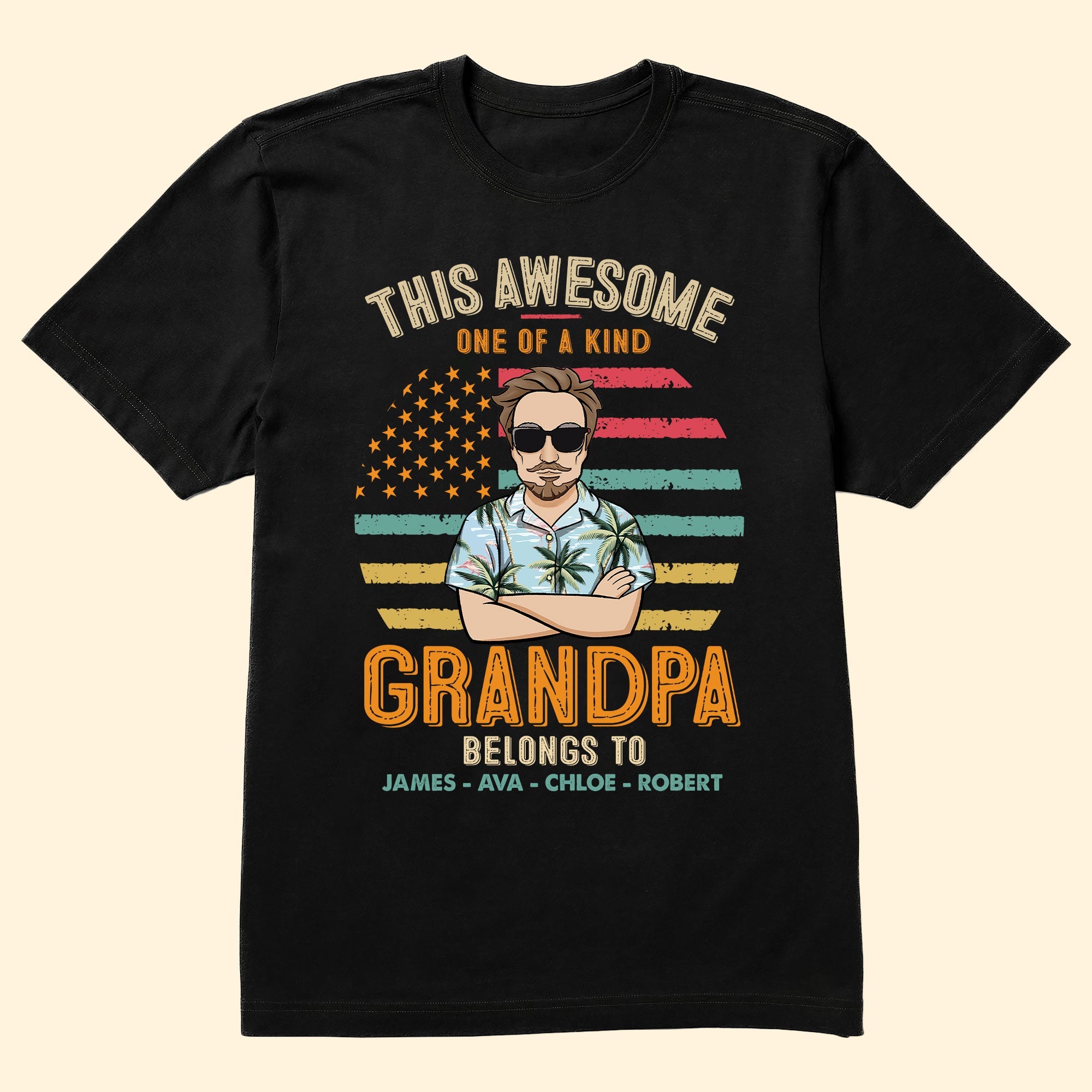 One Of A Kind Grandpa - Personalized Shirt