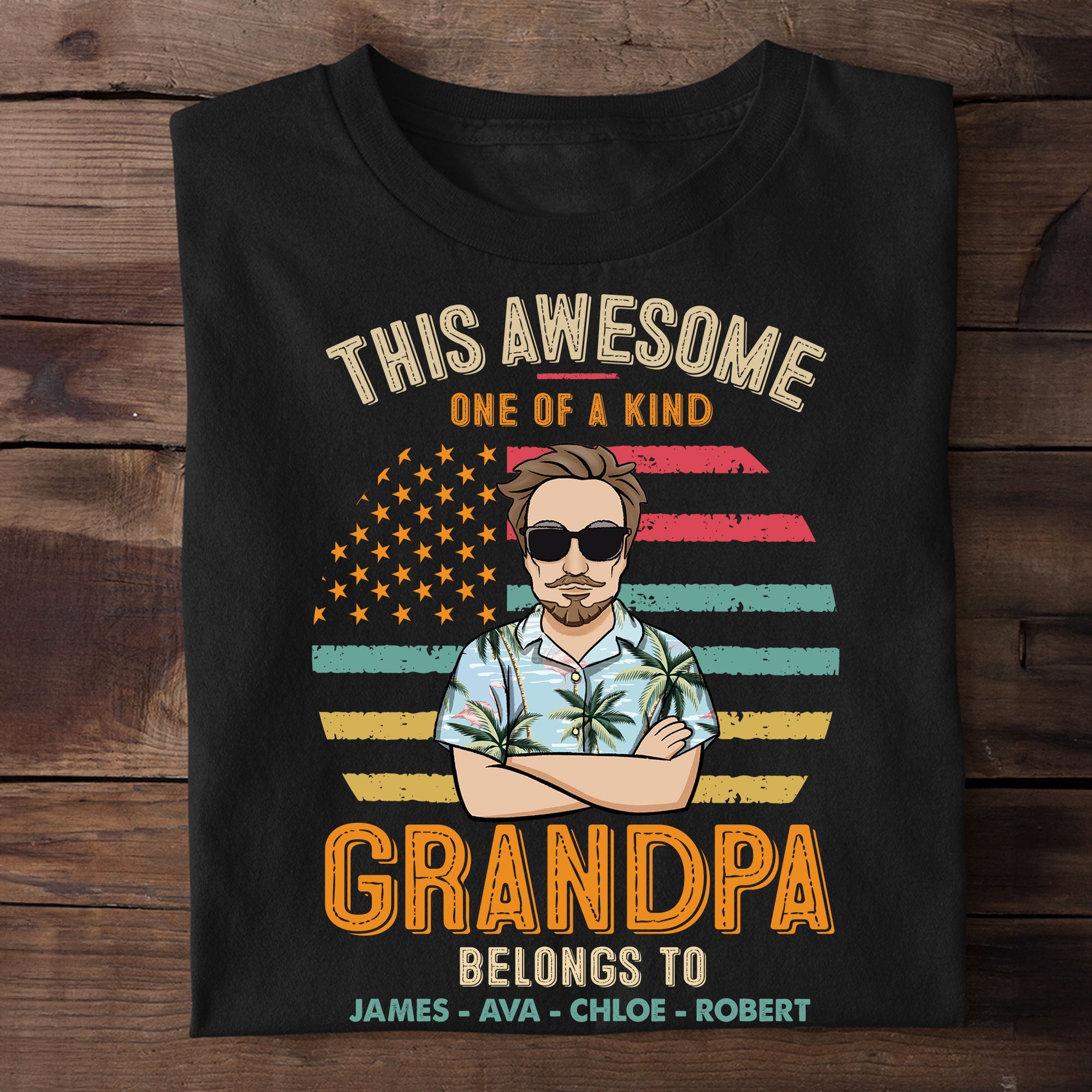 One Of A Kind Grandpa - Personalized Shirt