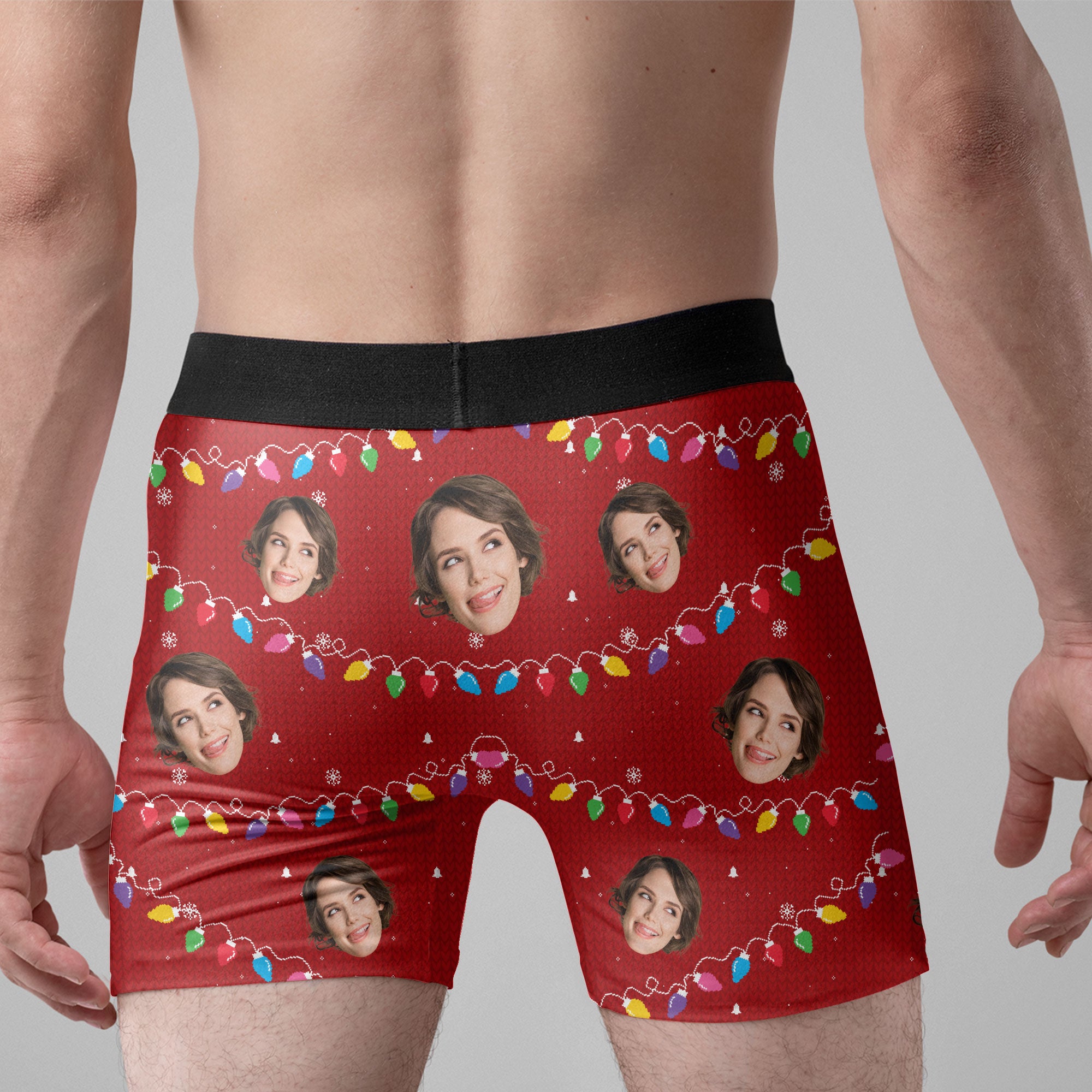 Only Her Can Turn This Light On - Personalized Photo Men's Boxer Briefs