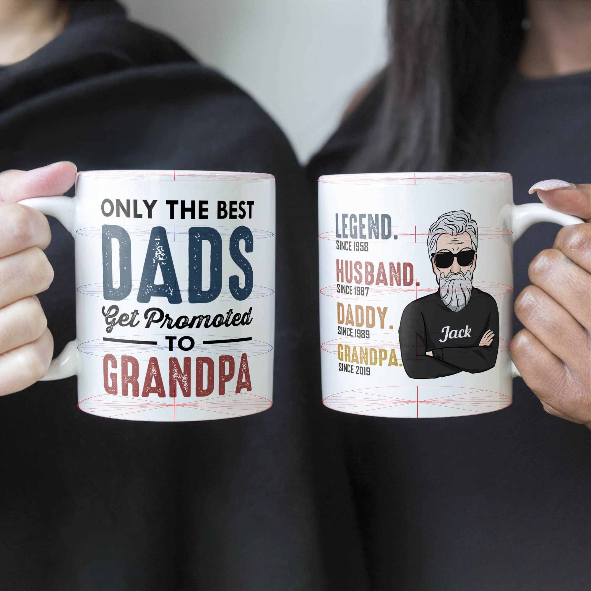 Only The Best Dads Get Promoted To Grandma - Personalized Mug - Birthday & Christmas Gift For Dad, Grandpa, Father, Papa