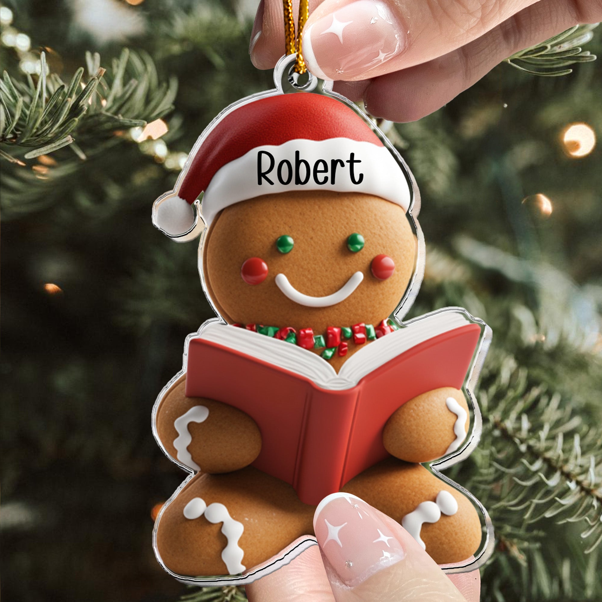 Ornament Gift For Book Lovers Gingerbread - Personalized Acrylic Ornament