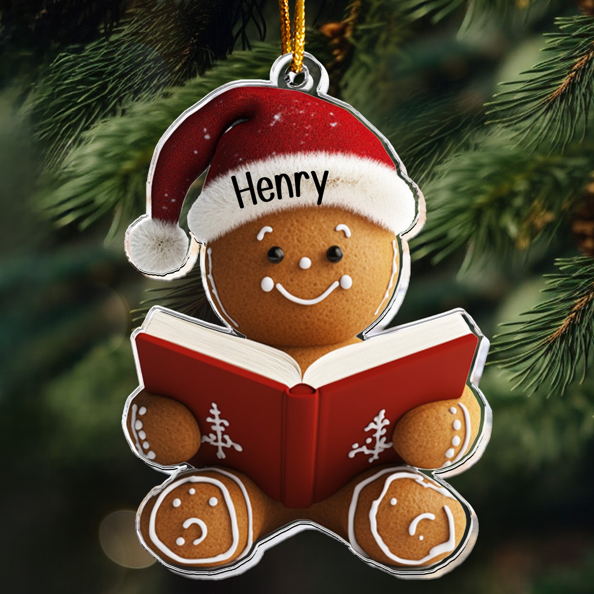 Ornament Gift For Book Lovers Gingerbread - Personalized Acrylic Ornament