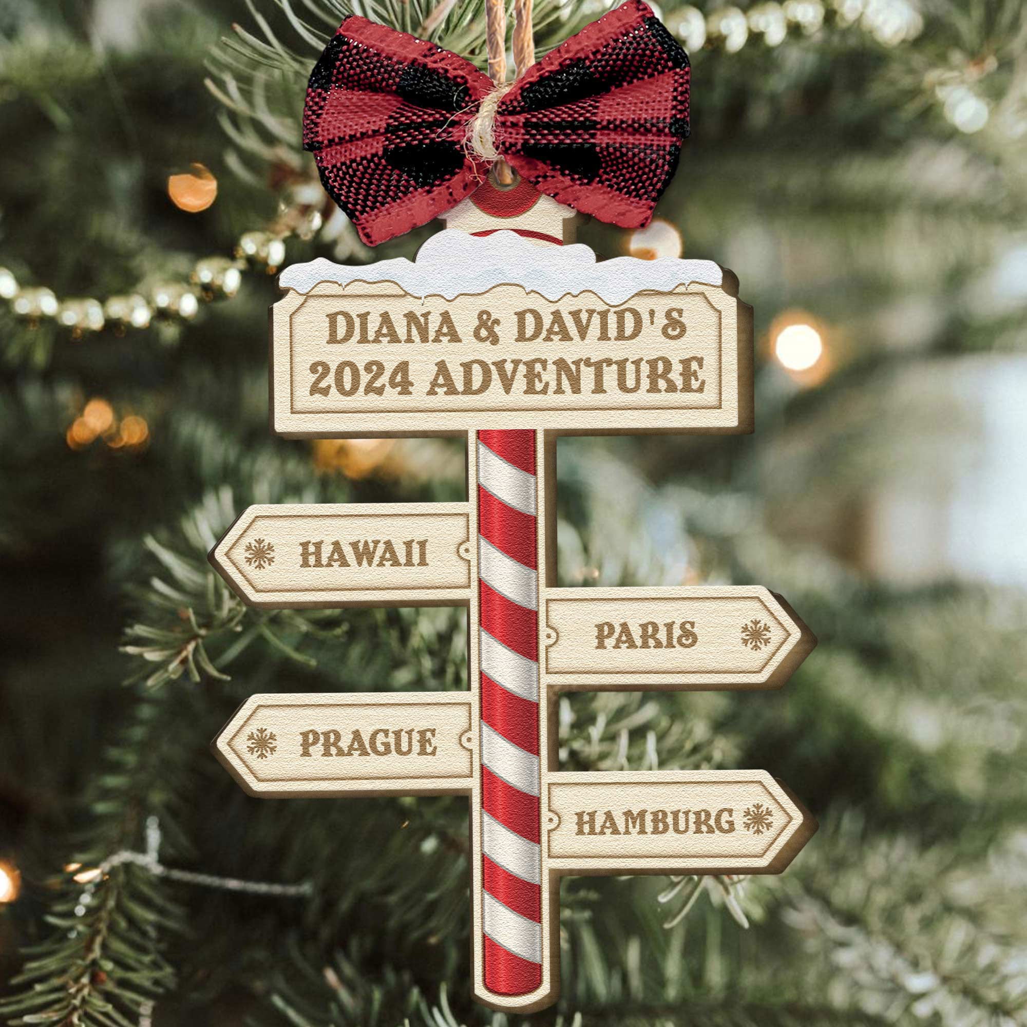 Our Adventure 2024 - Personalized Wooden Ornament