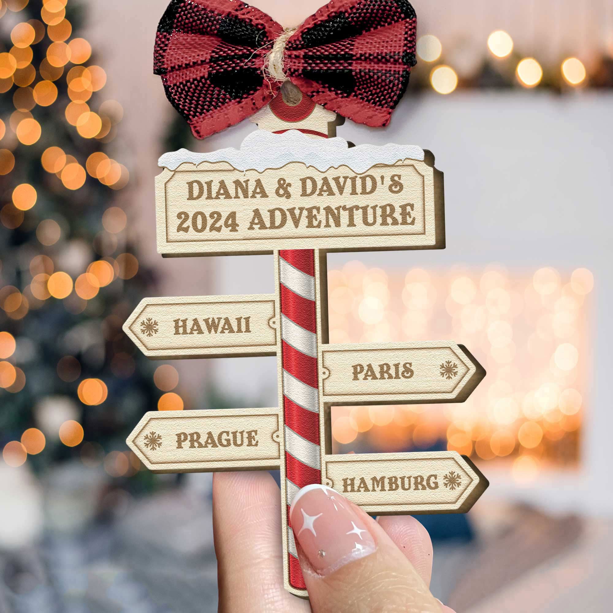 Our Adventure 2024 - Personalized Wooden Ornament