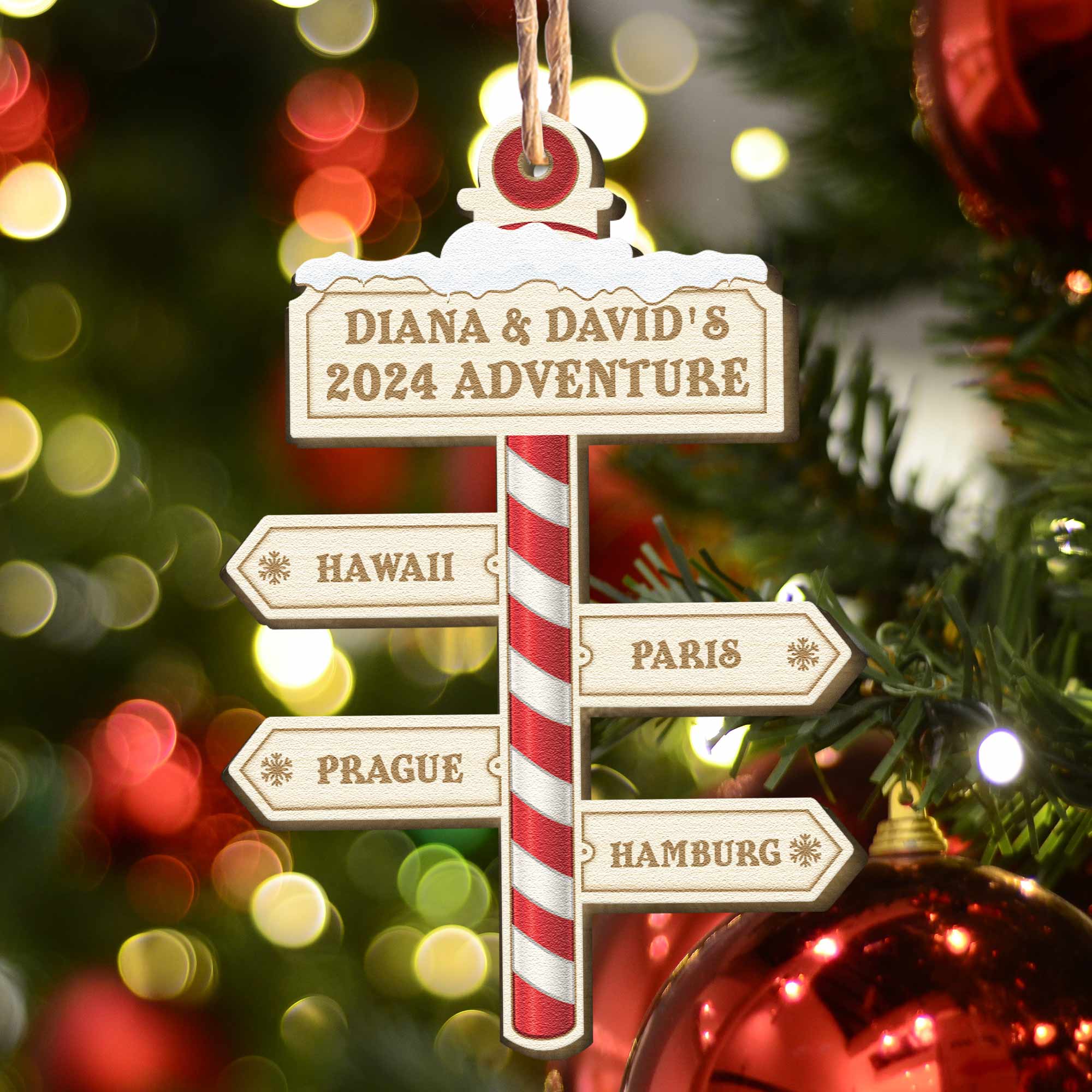 Our Adventure 2024 - Personalized Wooden Ornament