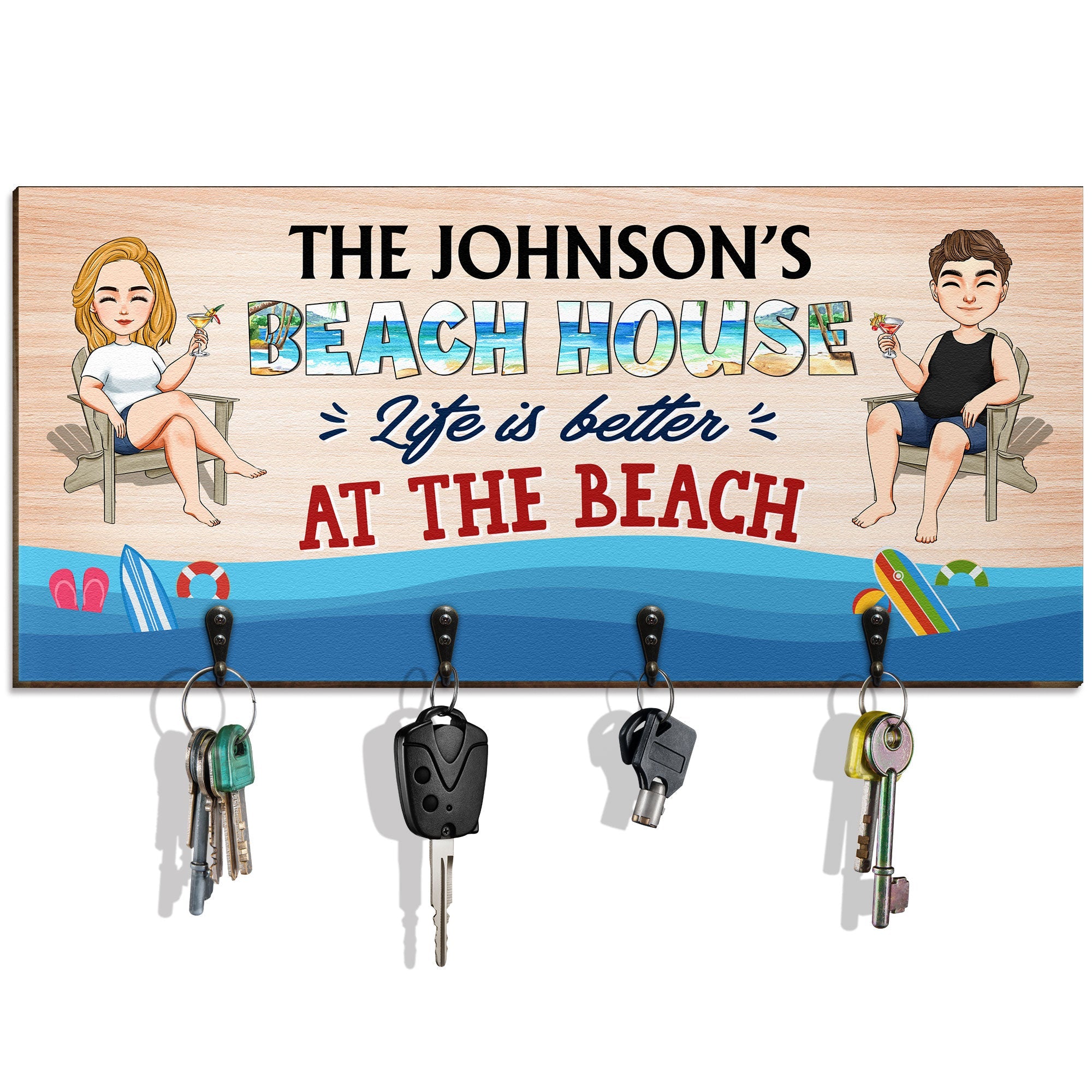 Our Beach House - Personalized Custom Key Holder