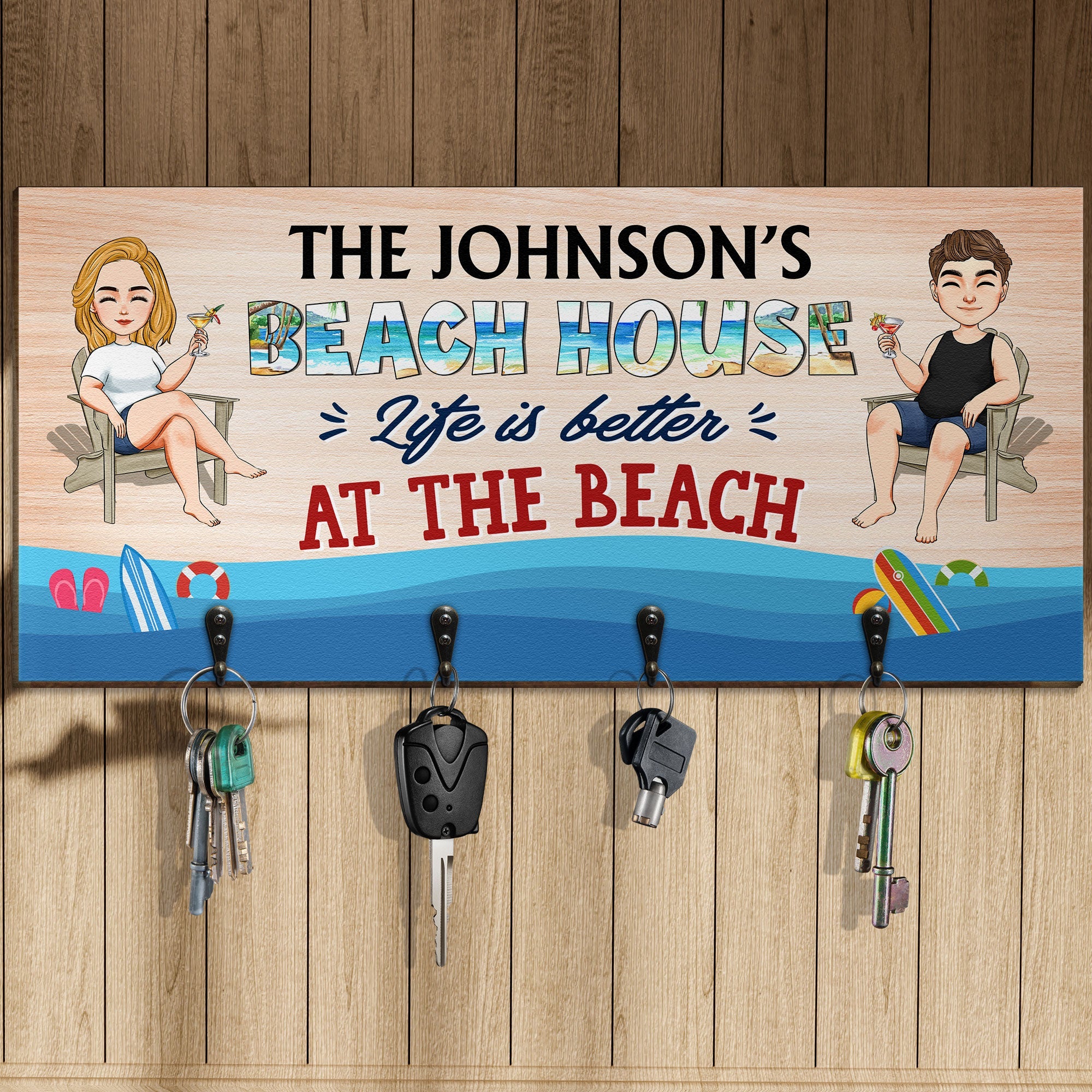 Our Beach House - Personalized Custom Key Holder