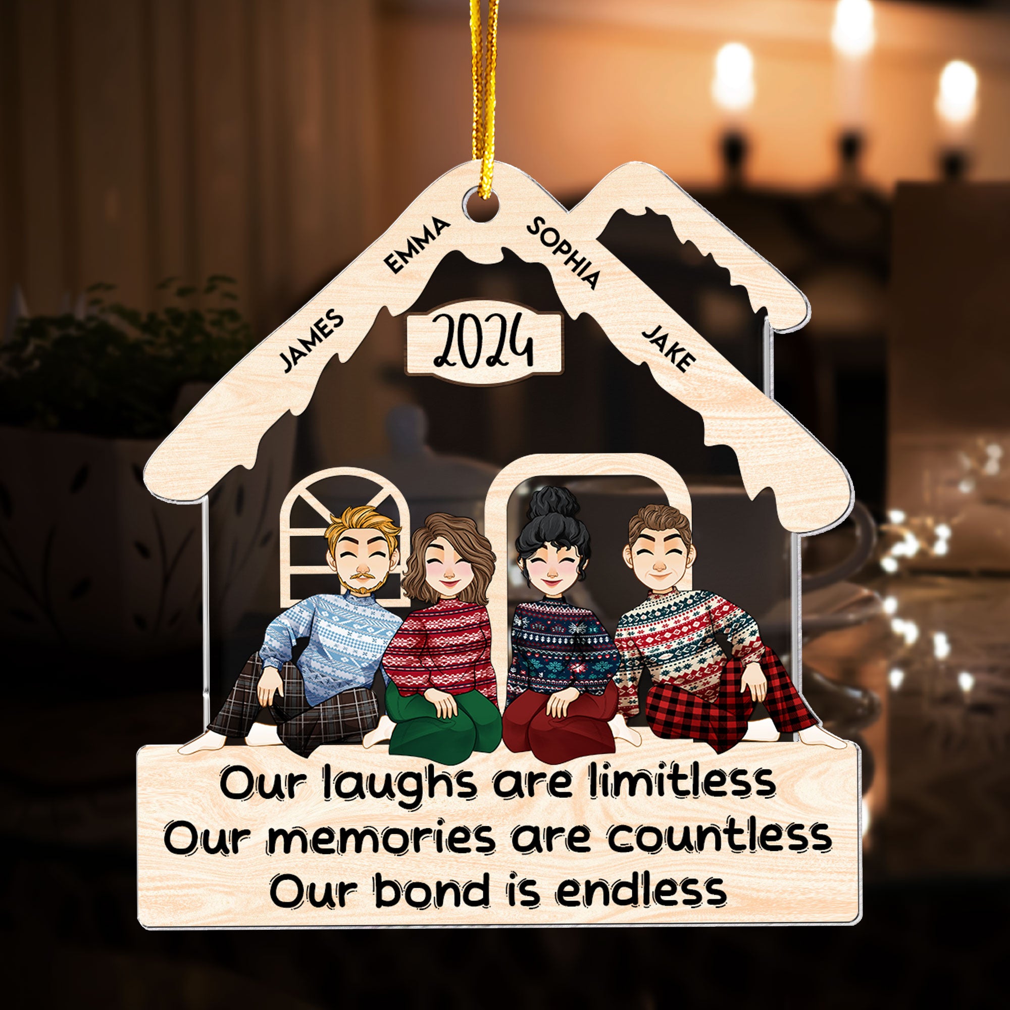 Our Bond Is Endless - Personalized Acrylic Ornament