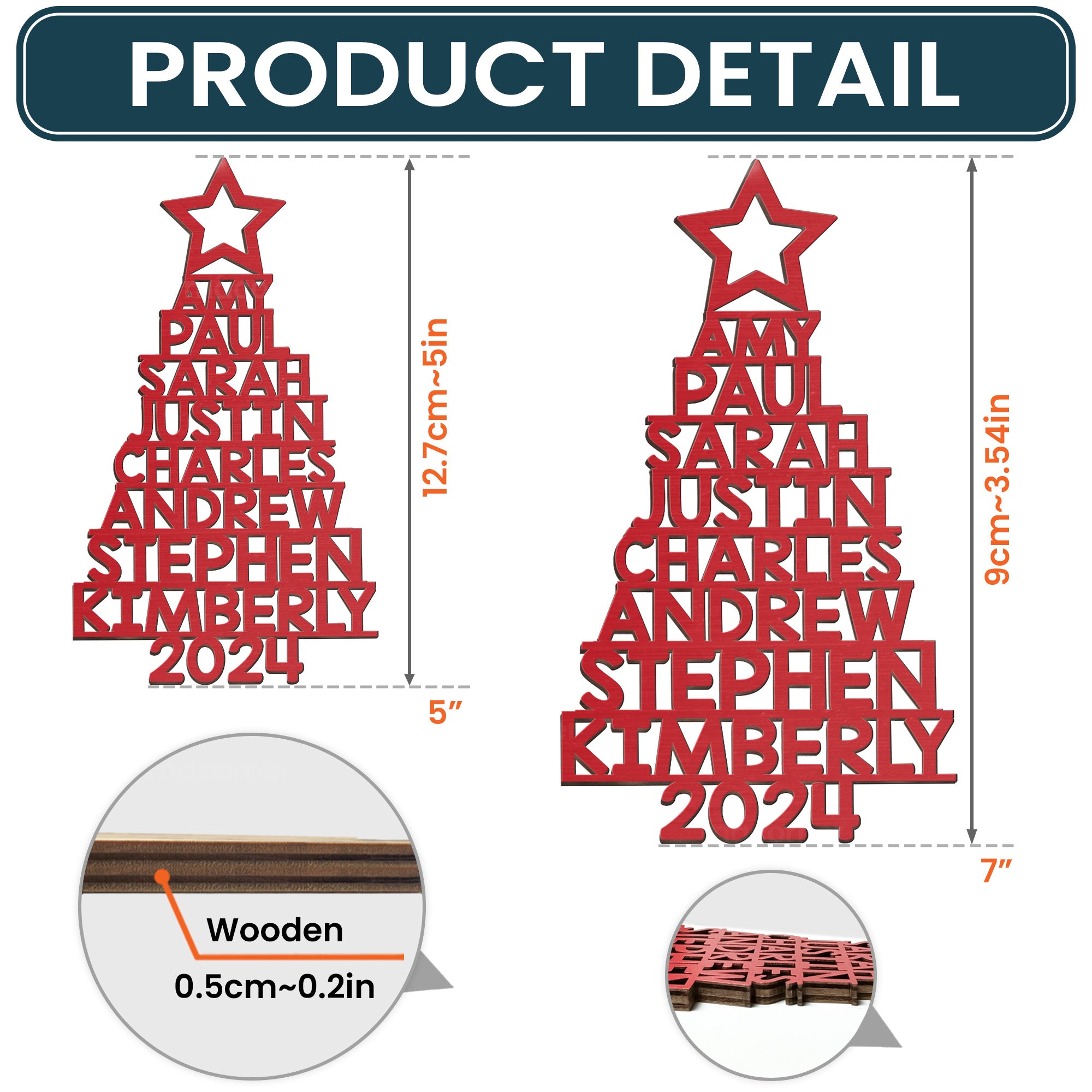 Our Family 2024 Christmas Tree - Custom Family Name Ornament