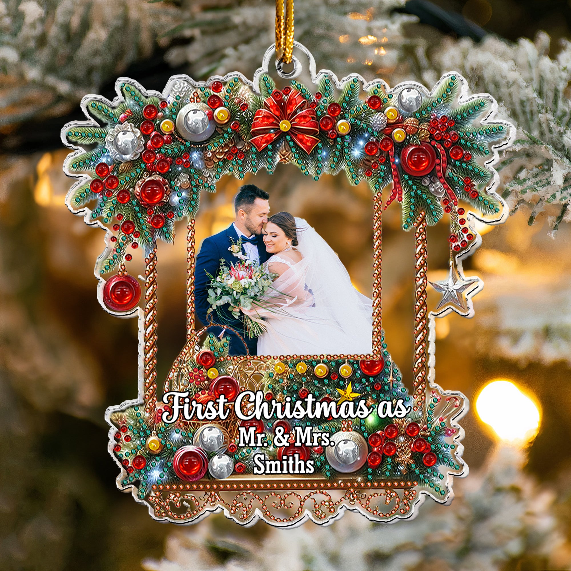 Our First Christmas - Personalized Acrylic Photo Ornament