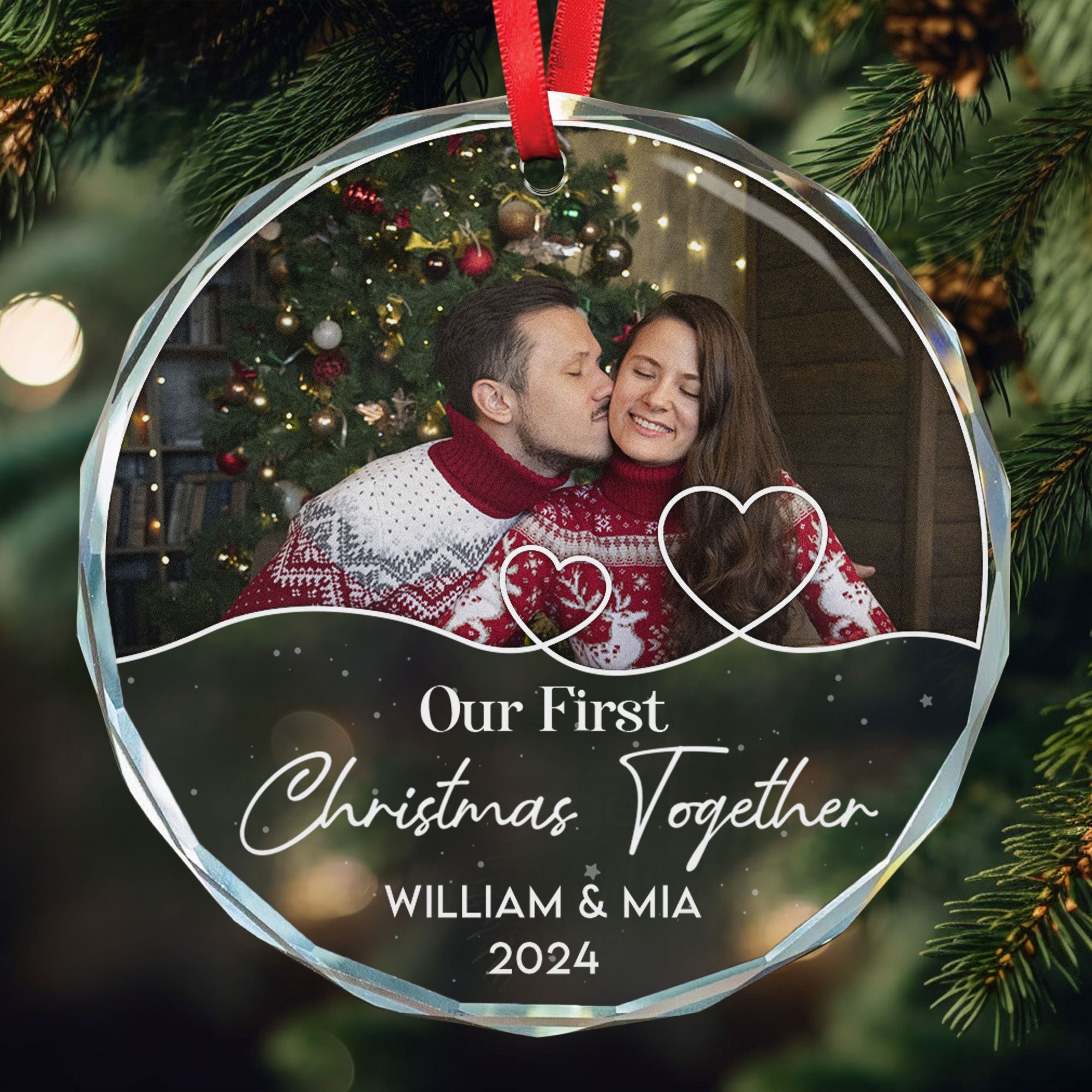 Our First Christmas - Personalized Glass Ornament