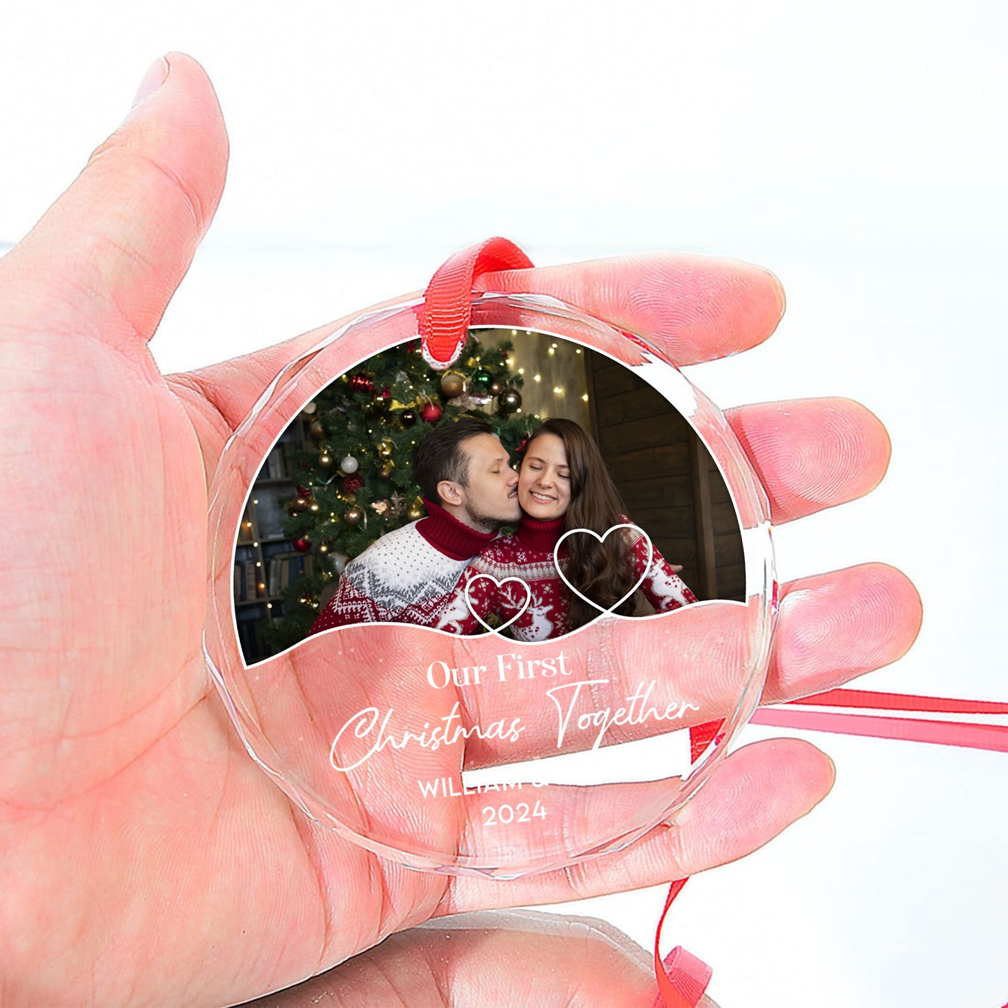 Our First Christmas - Personalized Glass Ornament