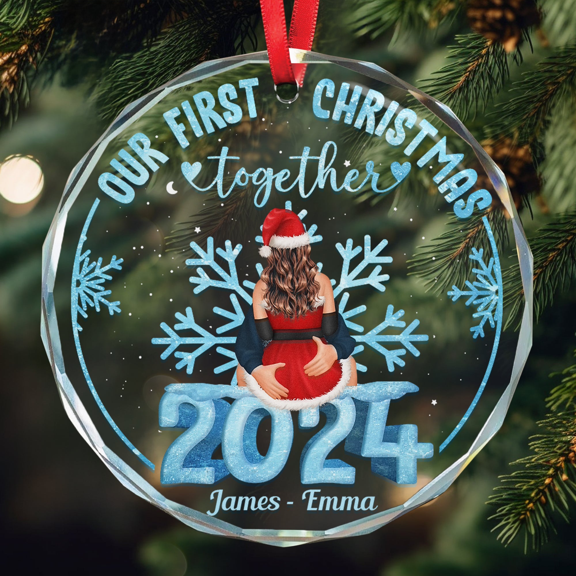 Our First Christmas Together - Personalized Glass Ornament