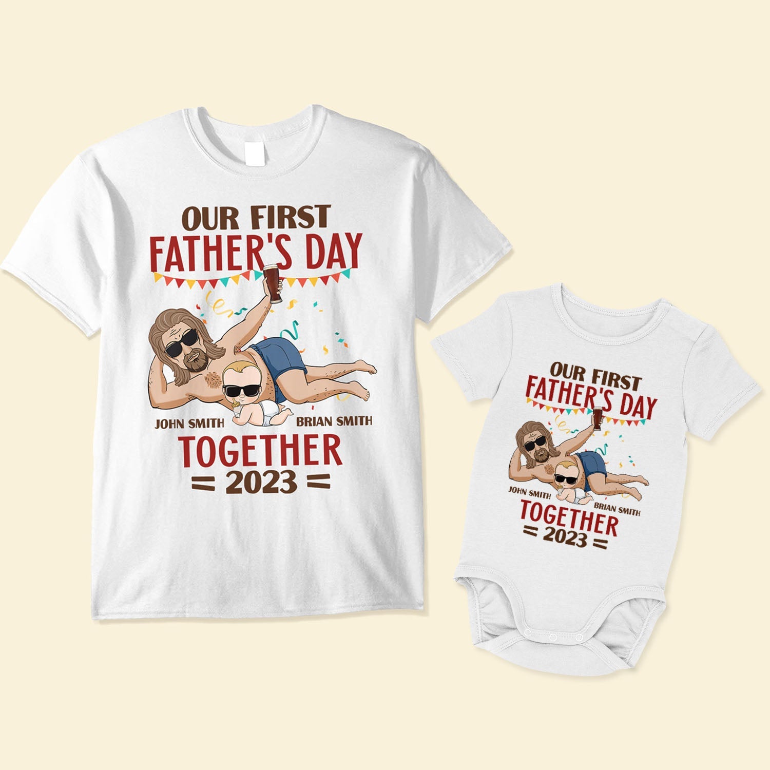 Our First Father's Day Together - Personalized Matching Family Shirts