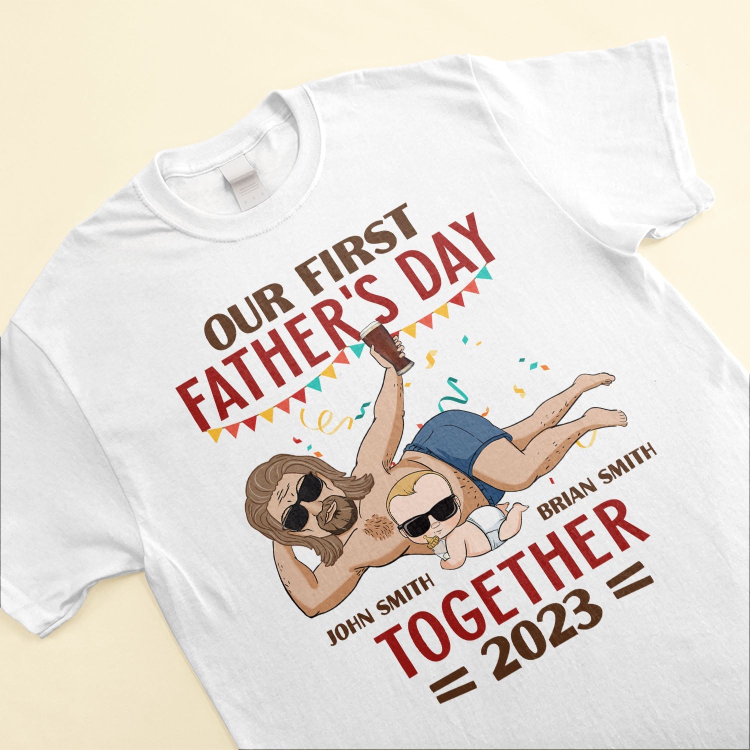 Our First Father's Day Together - Personalized Matching Family Shirts