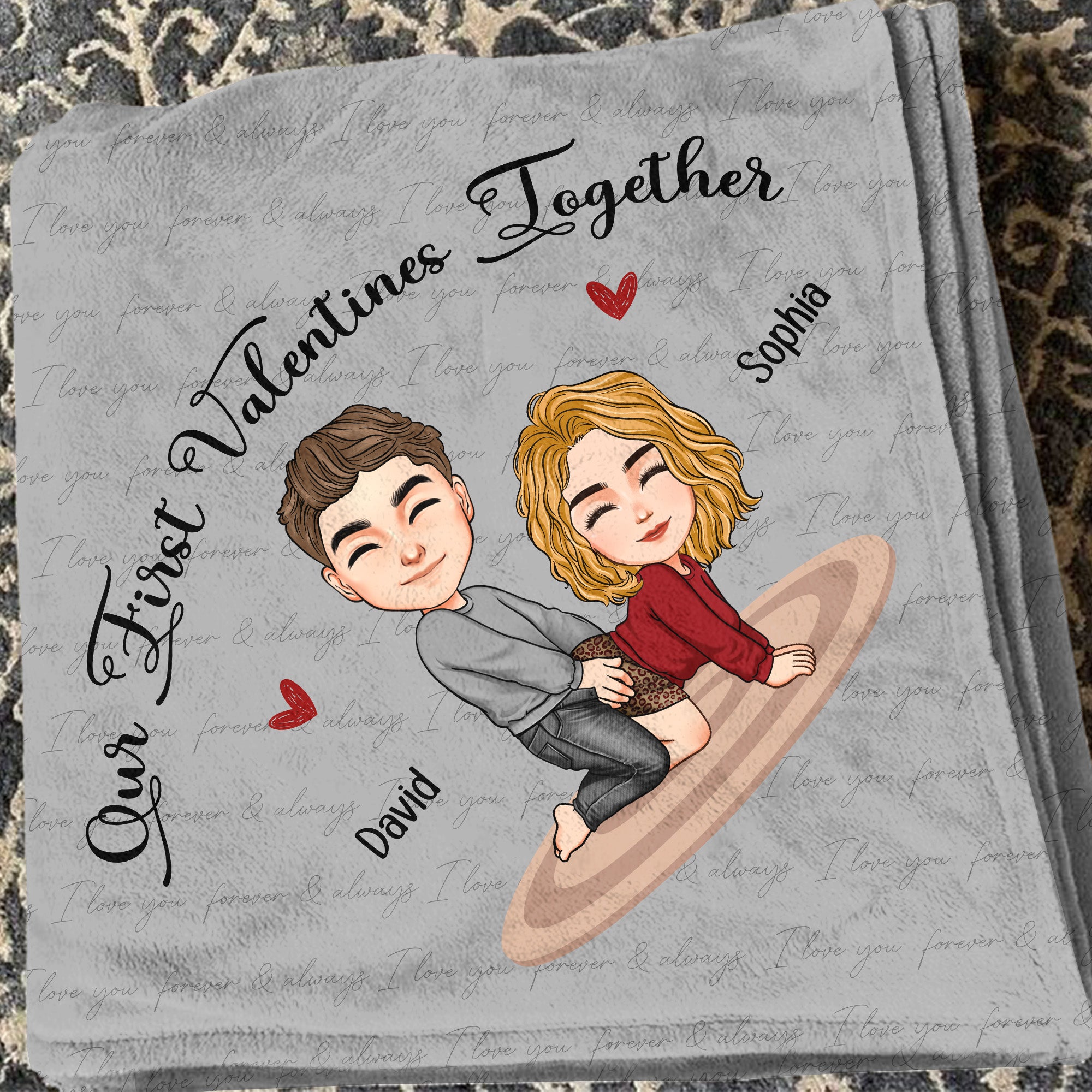 Our First Valentines Together Naughty Couple - Personalized Blanket