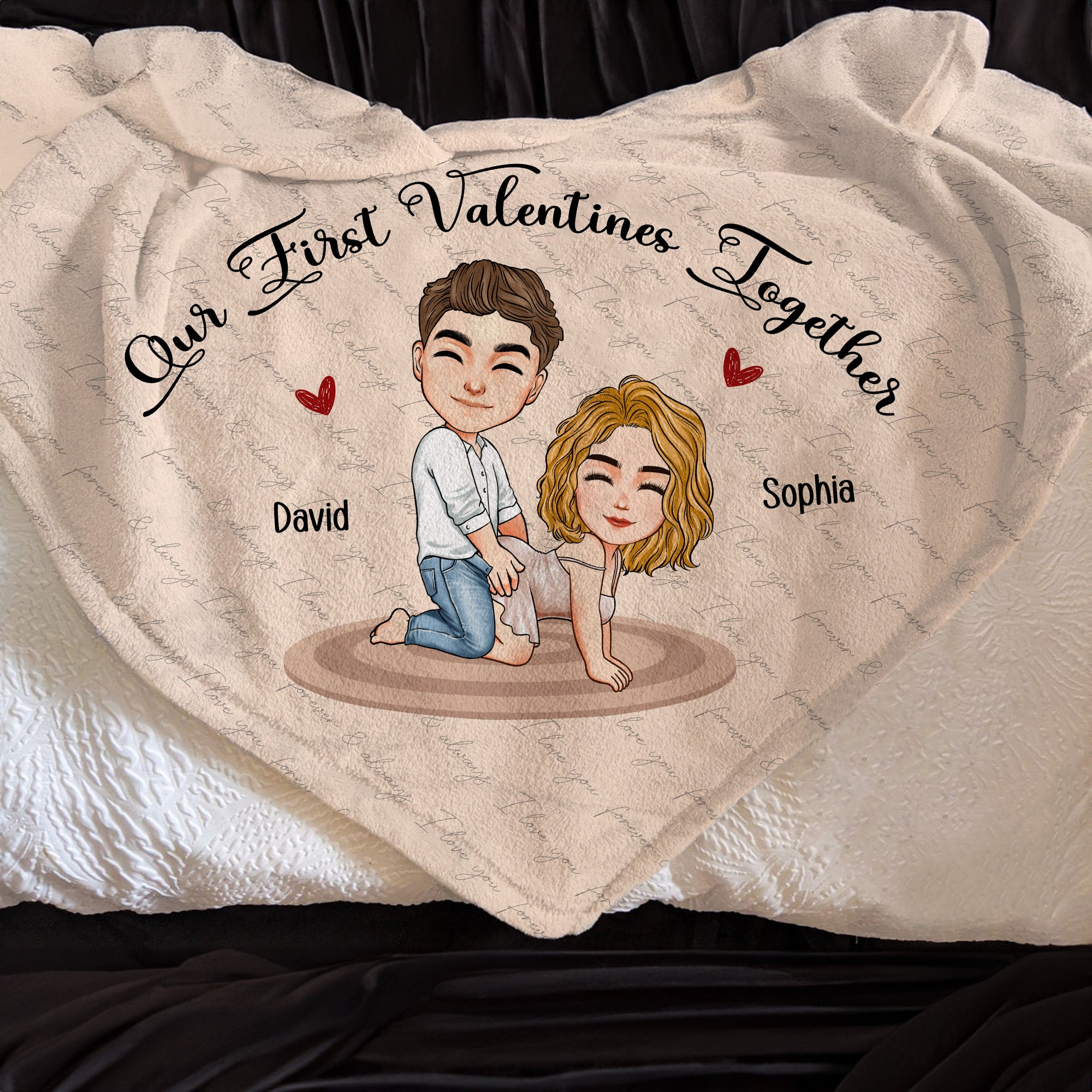 Our First Valentines Together Naughty Couple - Personalized Blanket