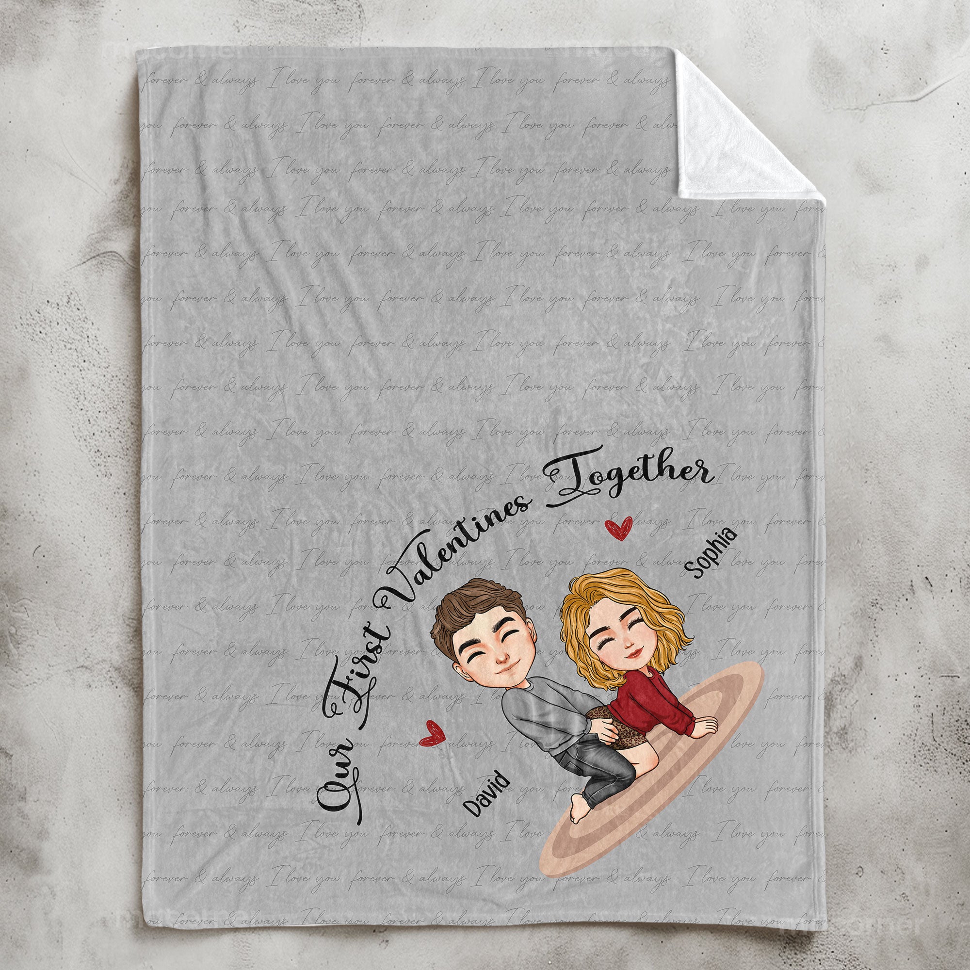 Our First Valentines Together Naughty Couple - Personalized Blanket