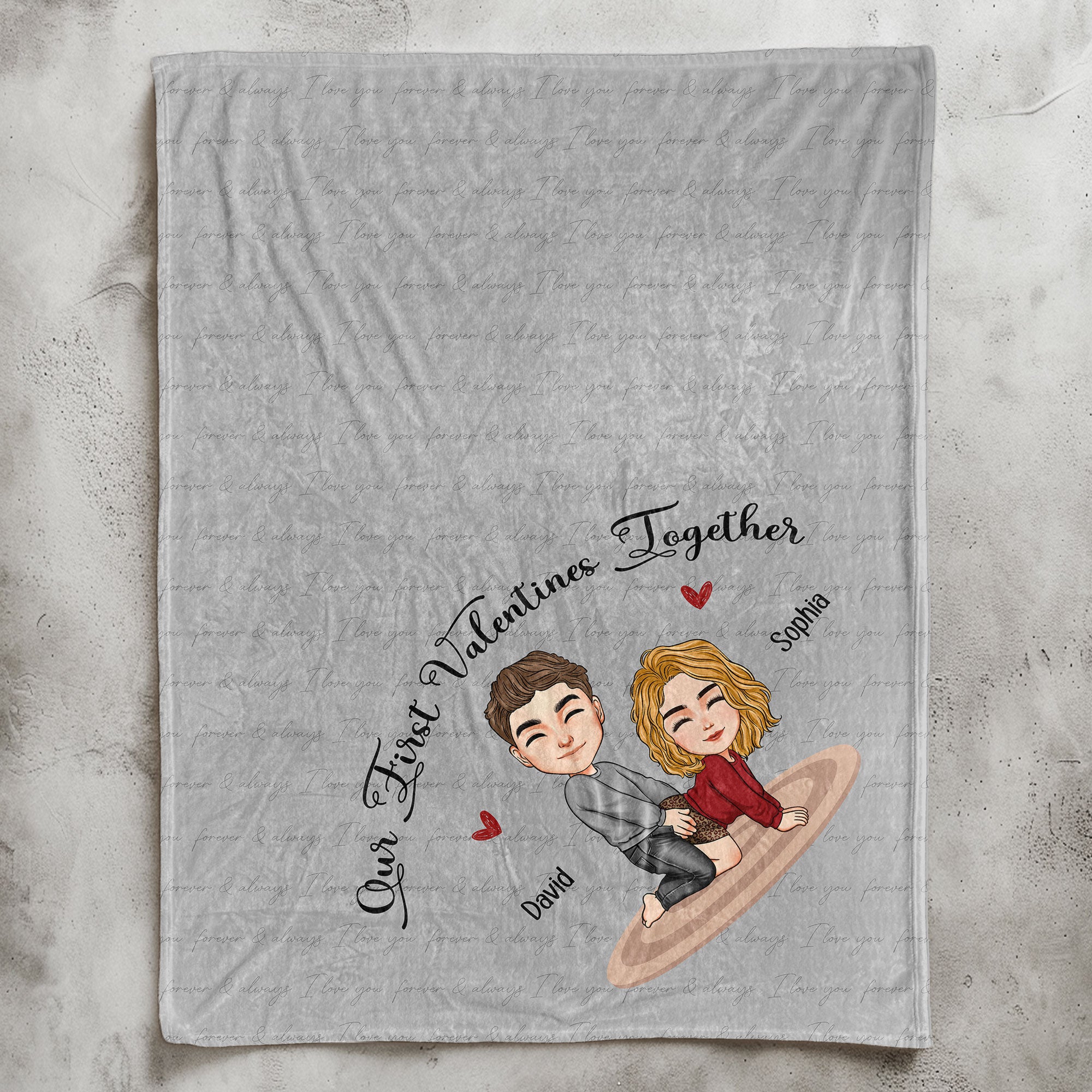 Our First Valentines Together Naughty Couple - Personalized Blanket