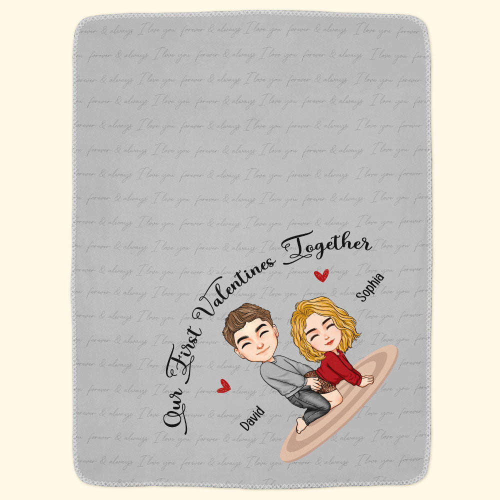 Our First Valentines Together Naughty Couple - Personalized Blanket