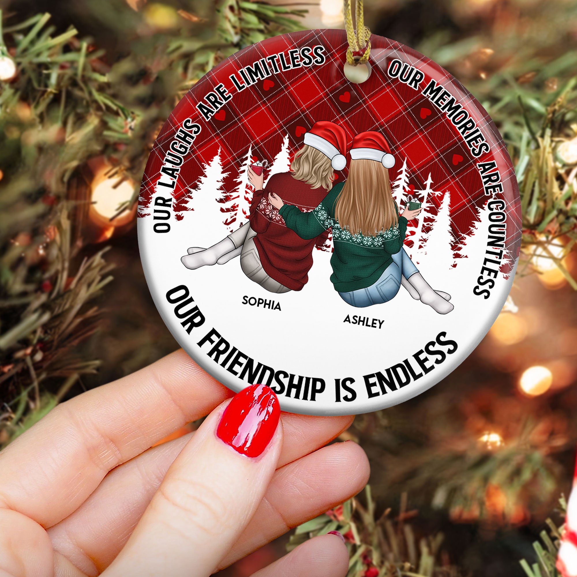 Our Friendship Is Endless - Personalized Ceramic Ornament