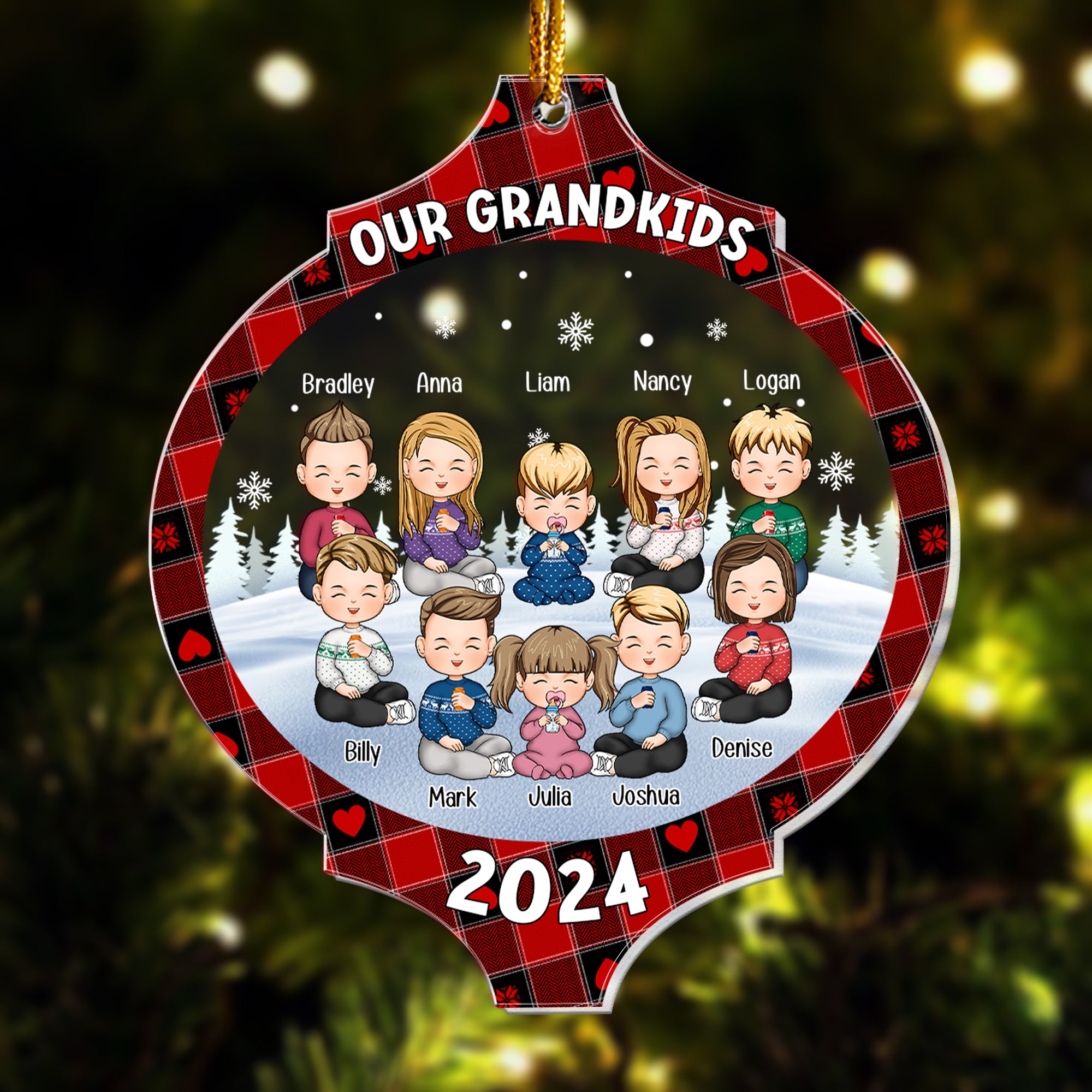 Our Grandkids - Personalized Acrylic Ornament - Bauble Shaped