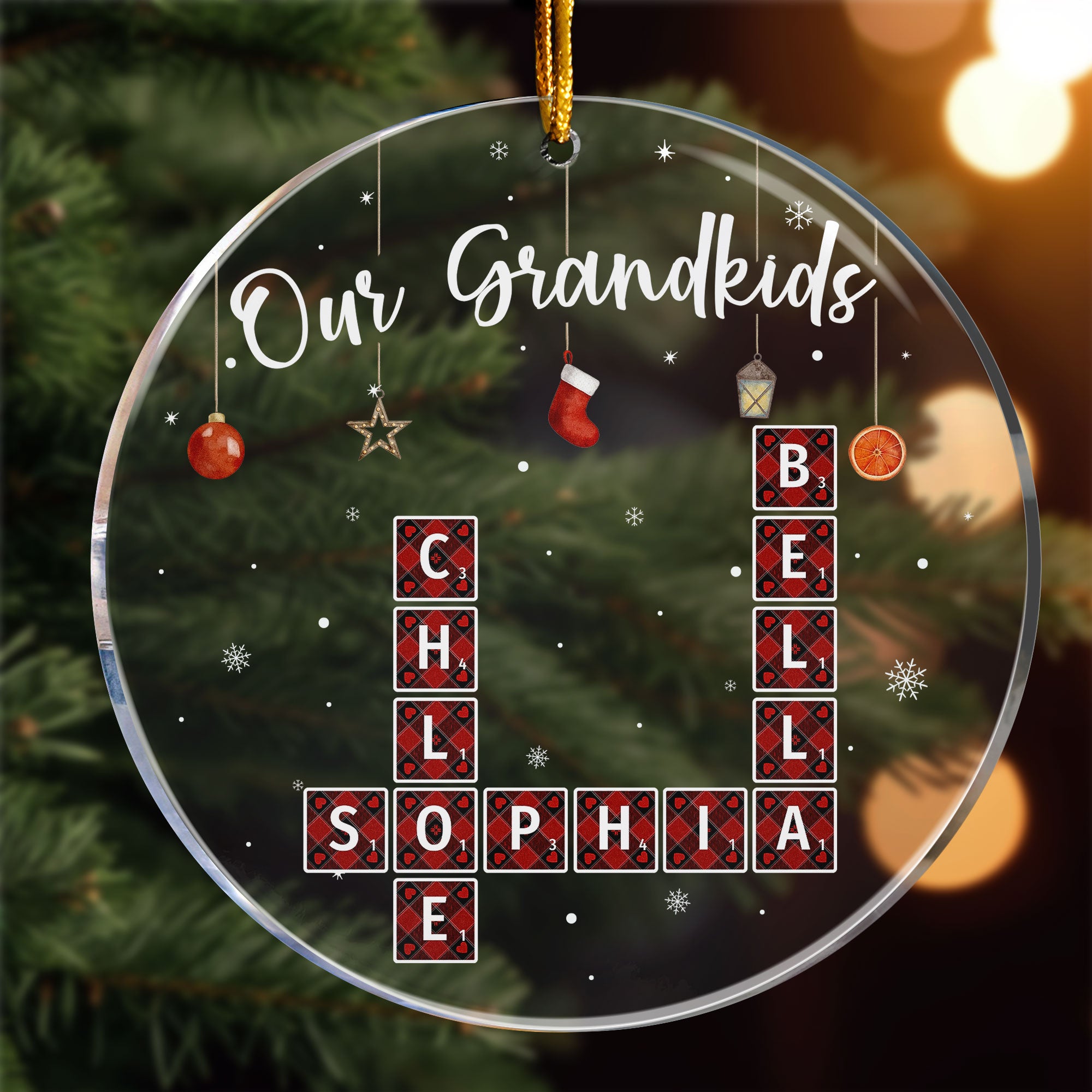 Our Grandkids Scrabble Custom Name - Personalized Acrylic Ornament