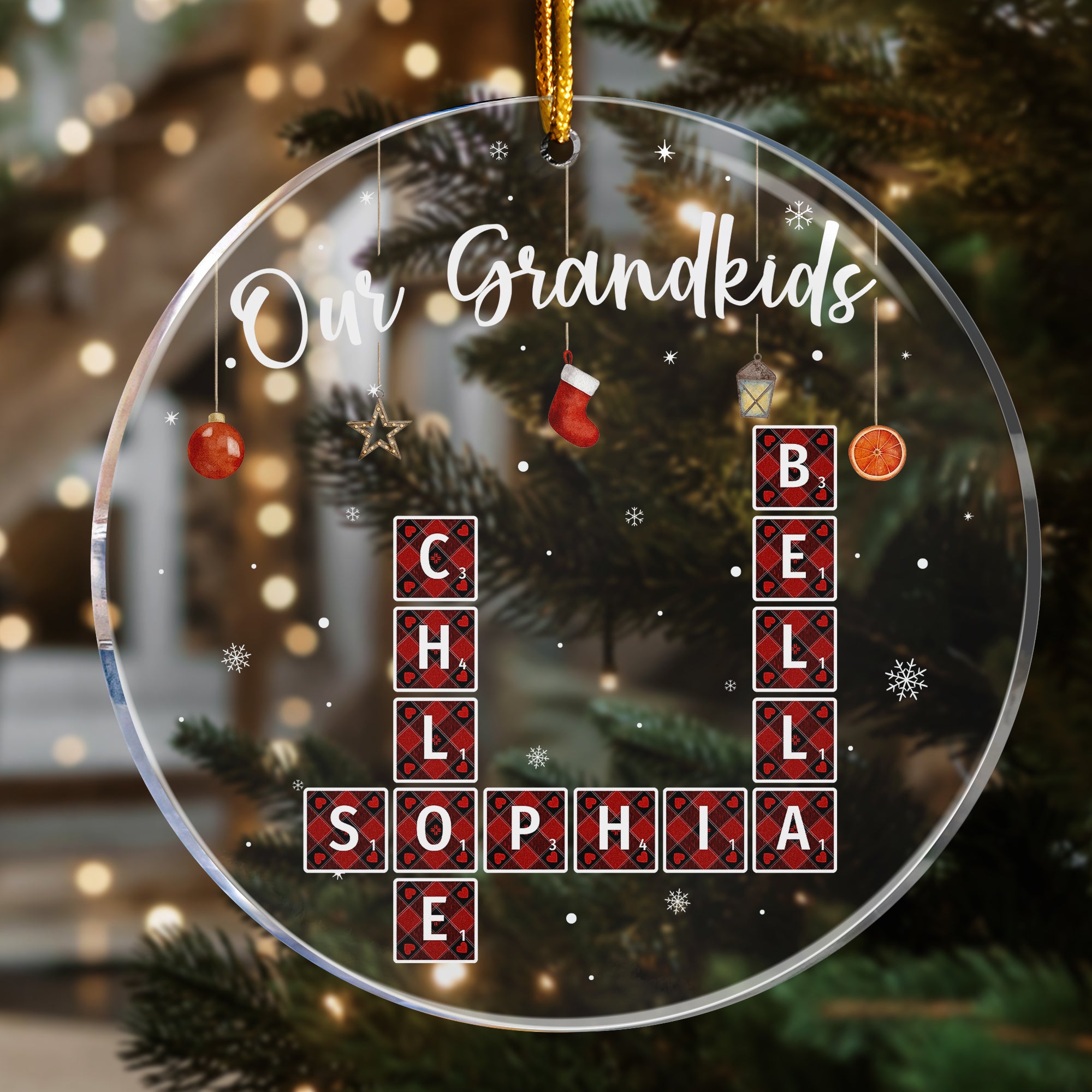 Our Grandkids Scrabble Custom Name - Personalized Acrylic Ornament