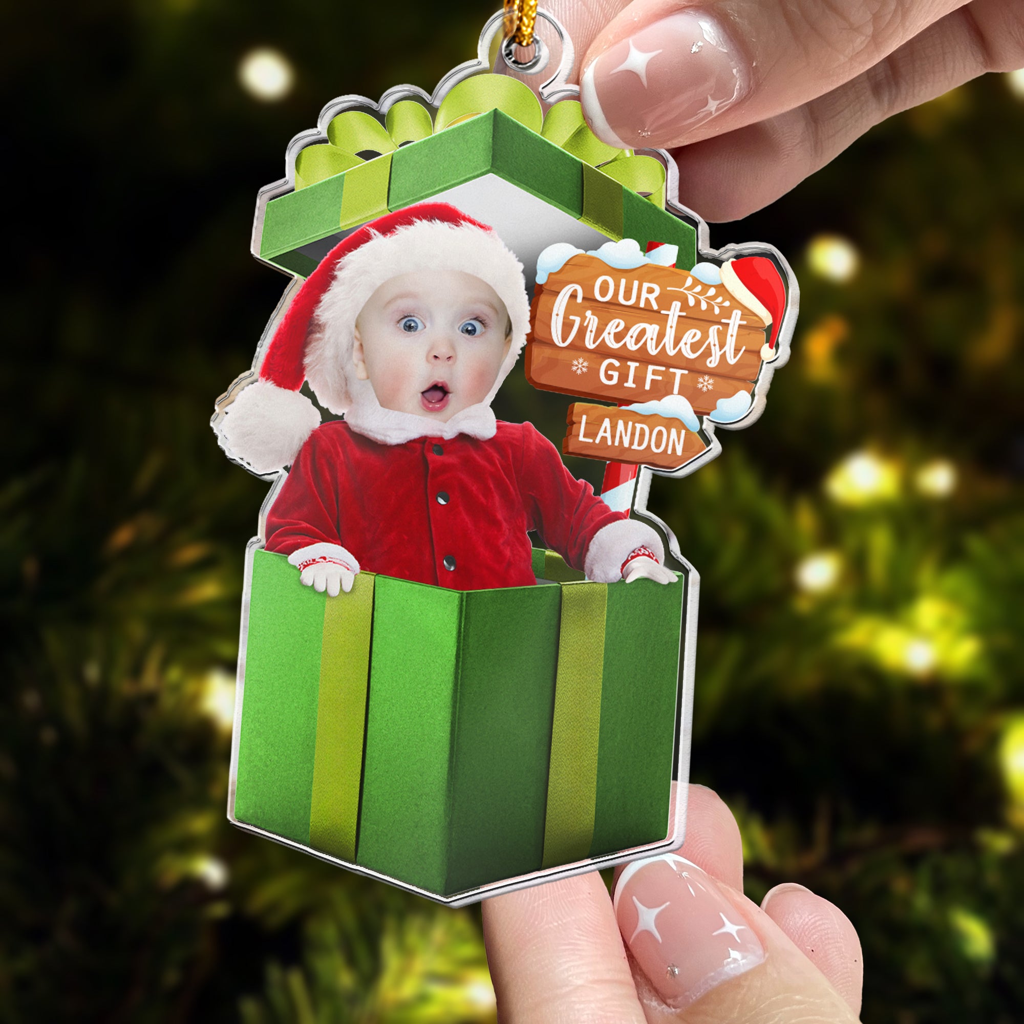 Our Greatest Gift - Personalized Acrylic Photo Ornament