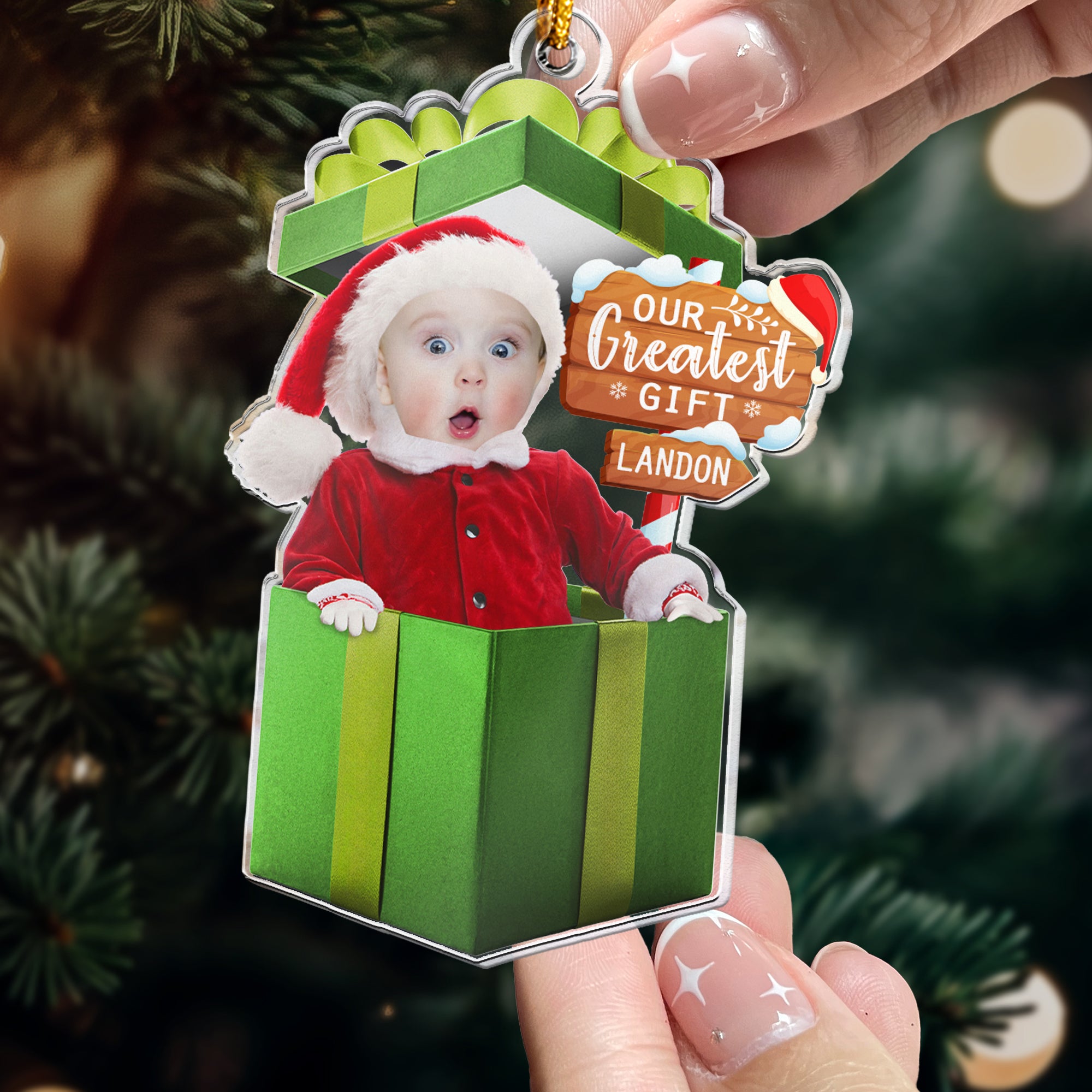 Our Greatest Gift - Personalized Acrylic Photo Ornament