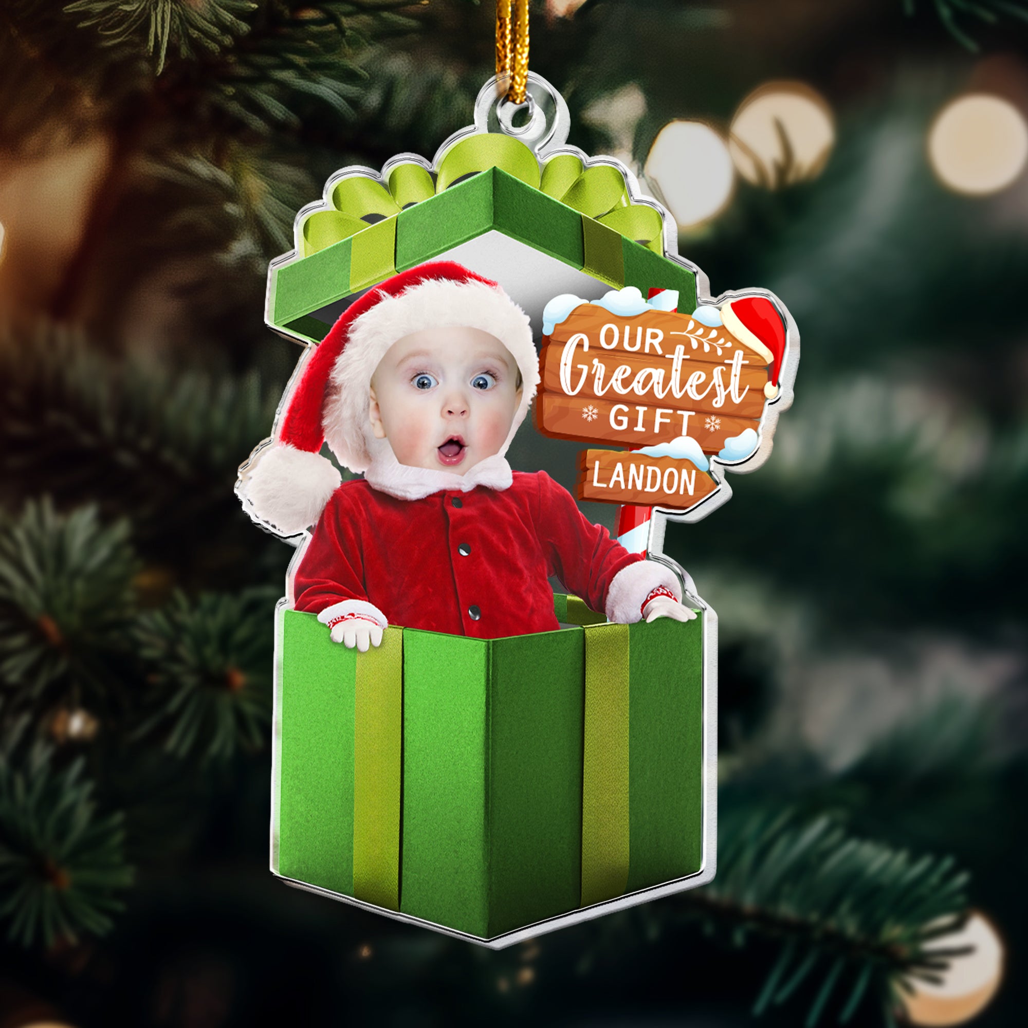 Our Greatest Gift - Personalized Acrylic Photo Ornament