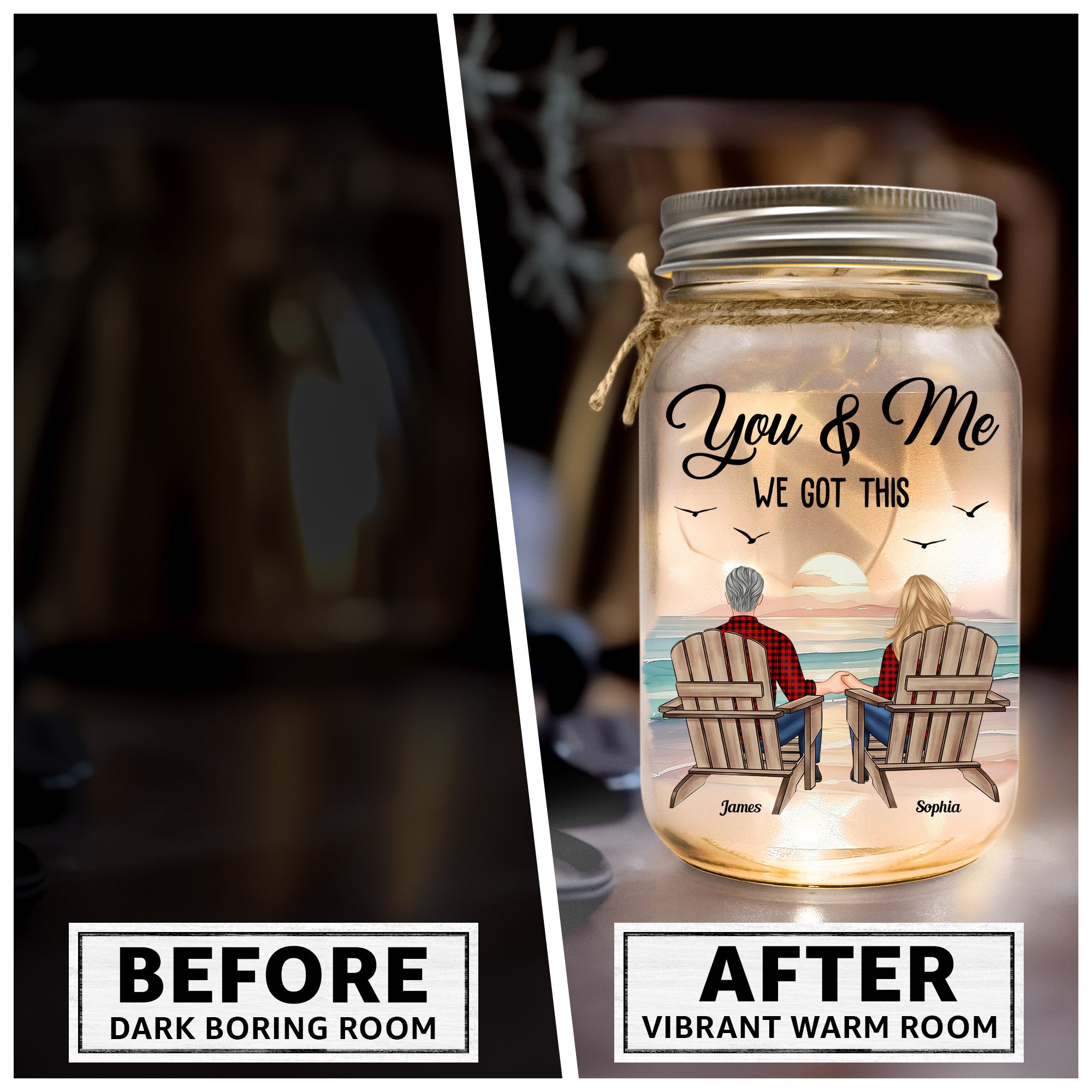 Our Home Ain't No Castle - Personalized Mason Jar Light