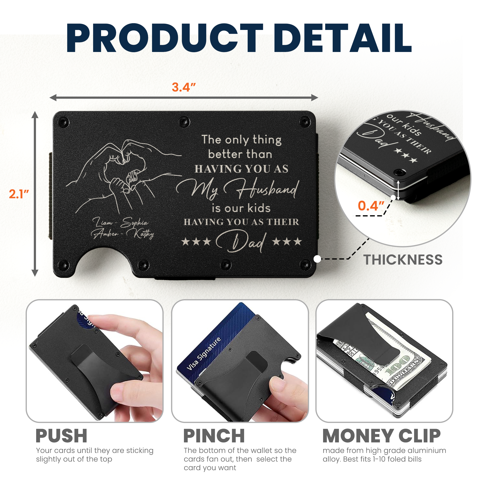 Our Kids Having You As Their Dad - Personalized Metal Card Holder