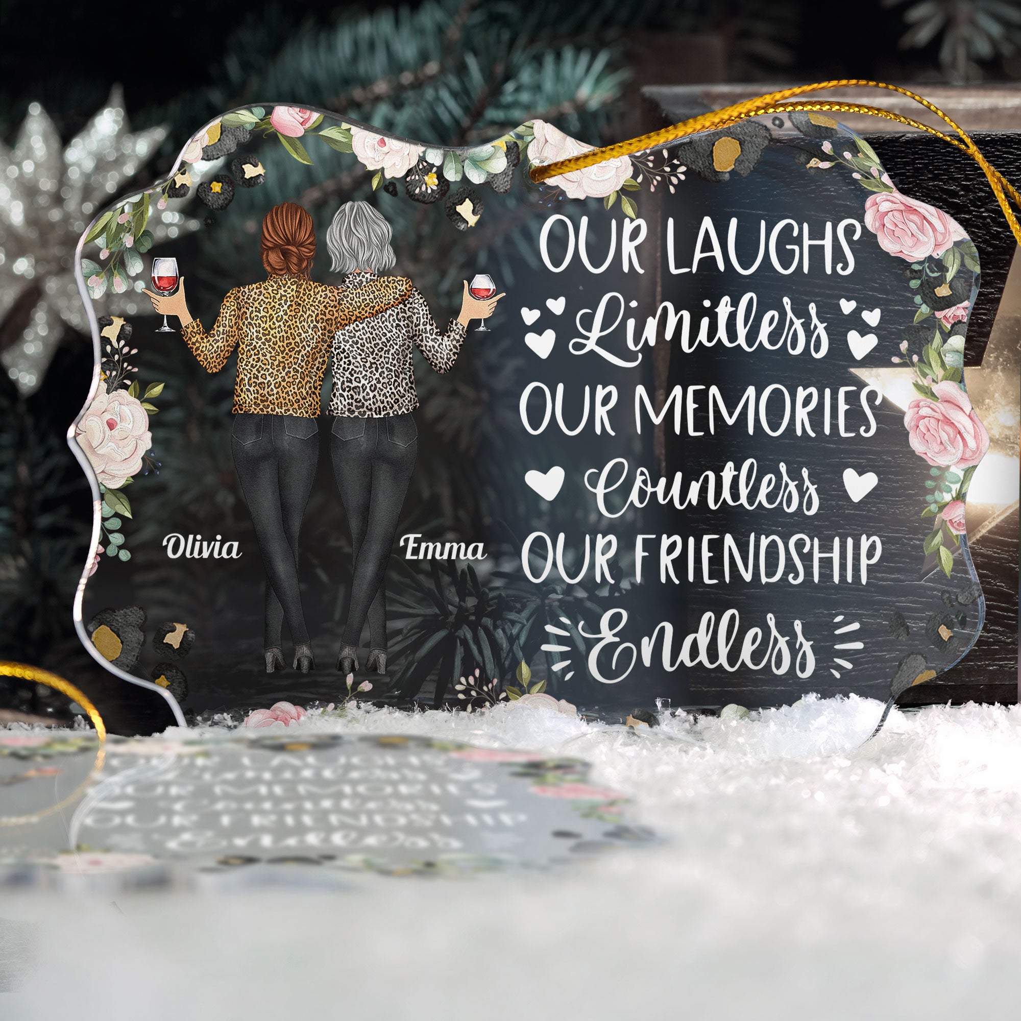 Our Laughs Are Limitless Our Friendship Is Endless - Personalized Acrylic Ornament