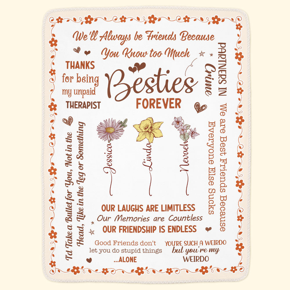 Our Laughs Are Limitless Our Memories Are Countless - Custom Birth Flower - Personalized Blanket