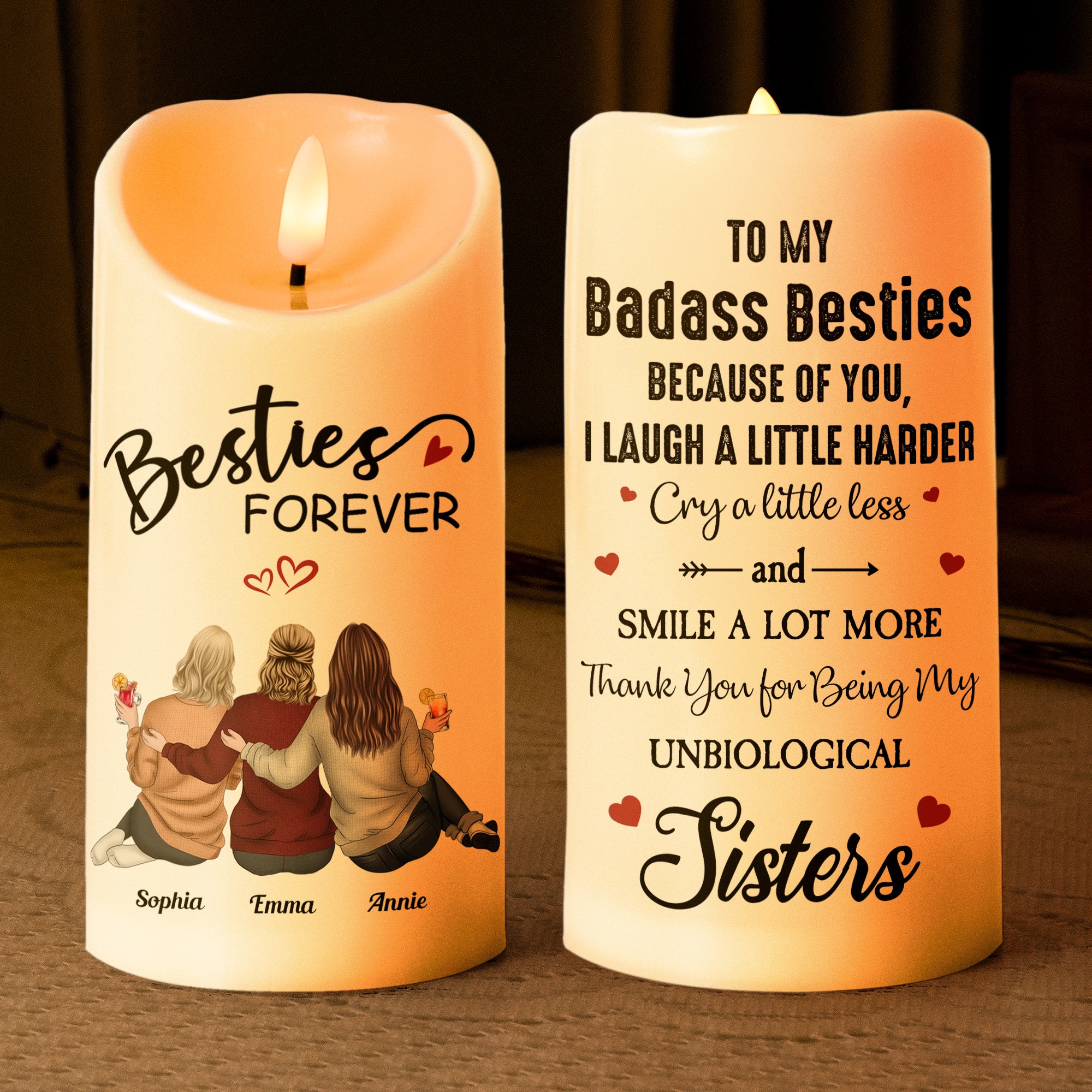 Our Laughs Are Limitless Our Memories Are Countless - Personalized LED Candle