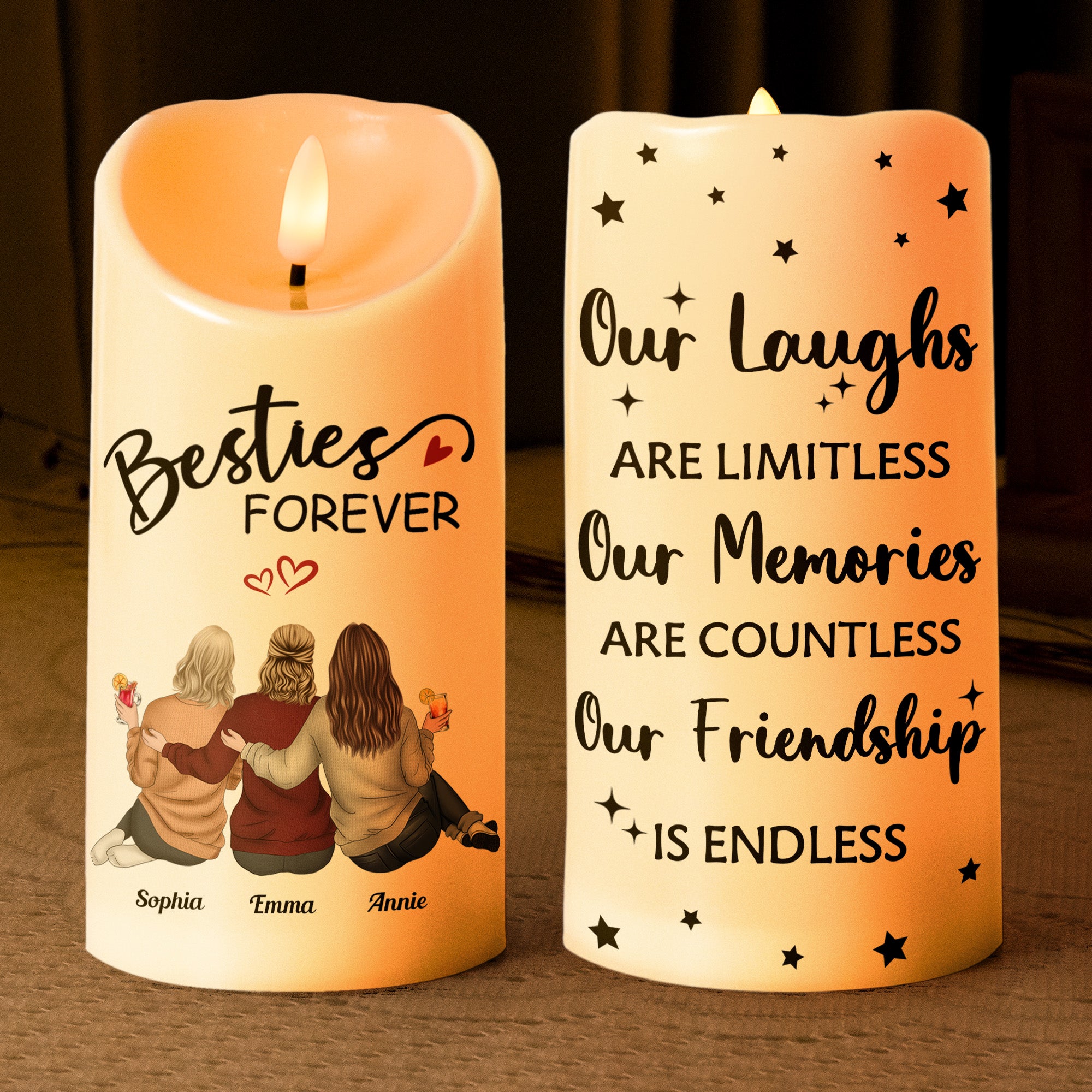 Our Laughs Are Limitless Our Memories Are Countless - Personalized LED Candle