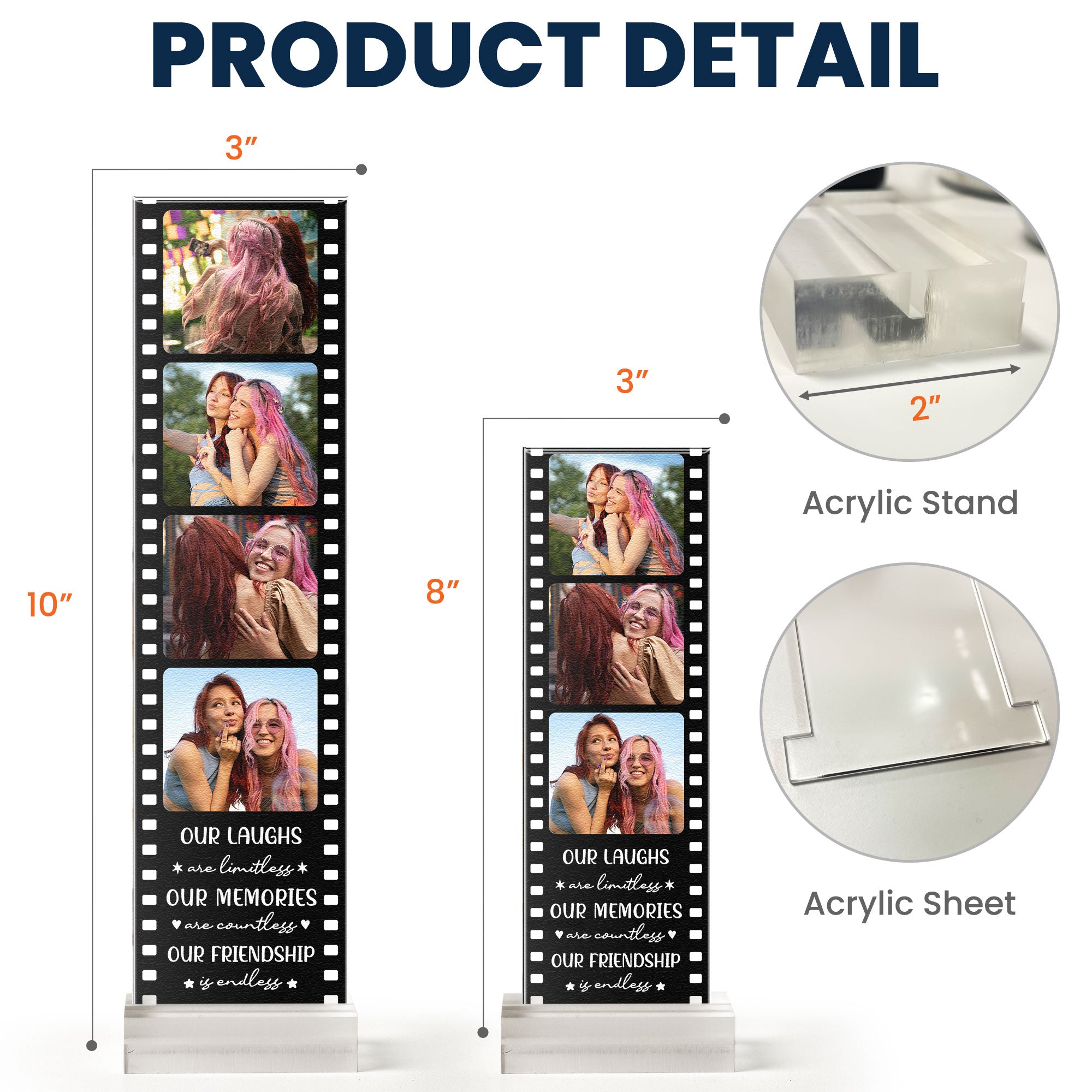 Our Laughs Are Limitless, Our Memories Are Countless Bestie - Custom Acrylic Photo Film Strip