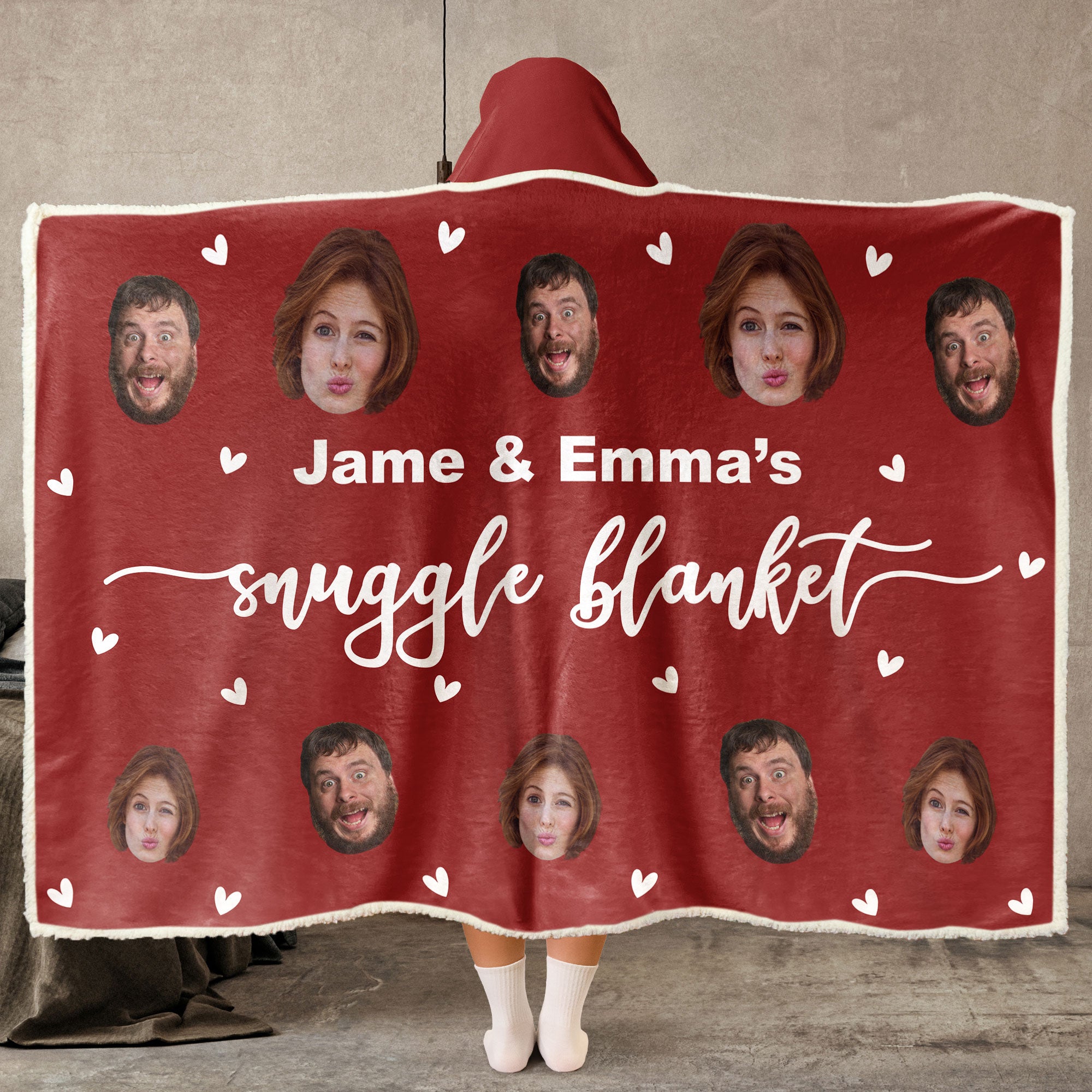 Our Snuggle Blanket - Personalized Photo Wearable Blanket Hoodie