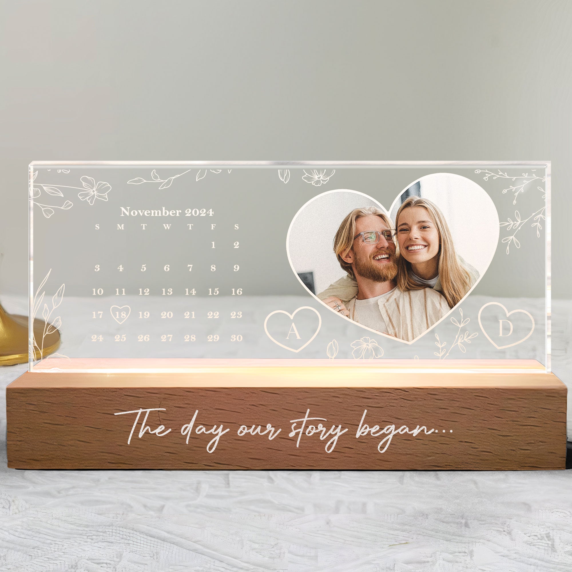 Our Story Began - Personalized Photo LED Night Light