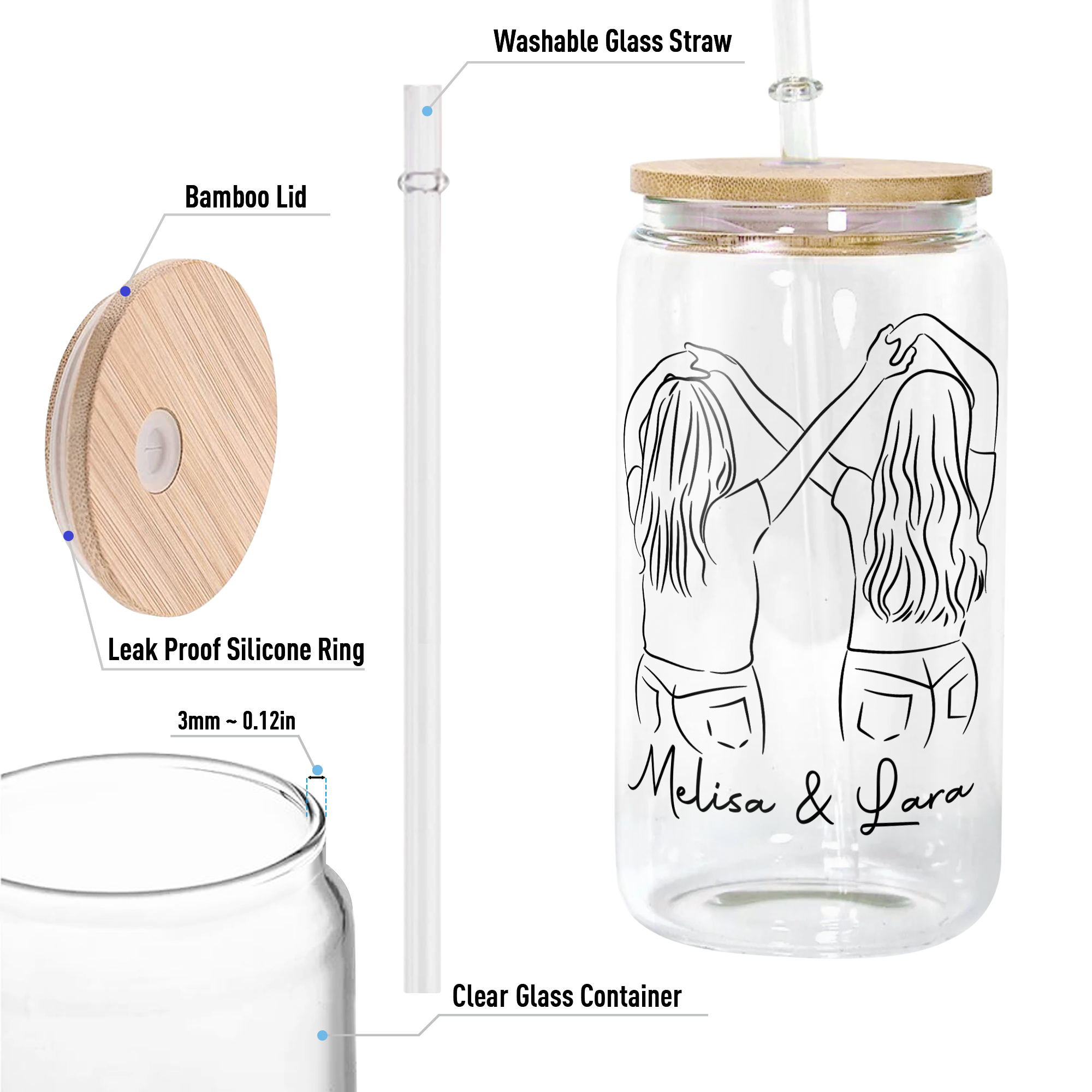 Our Laughs Are Limitless, Our Memories Are Countless - Personalized Clear Glass Cup