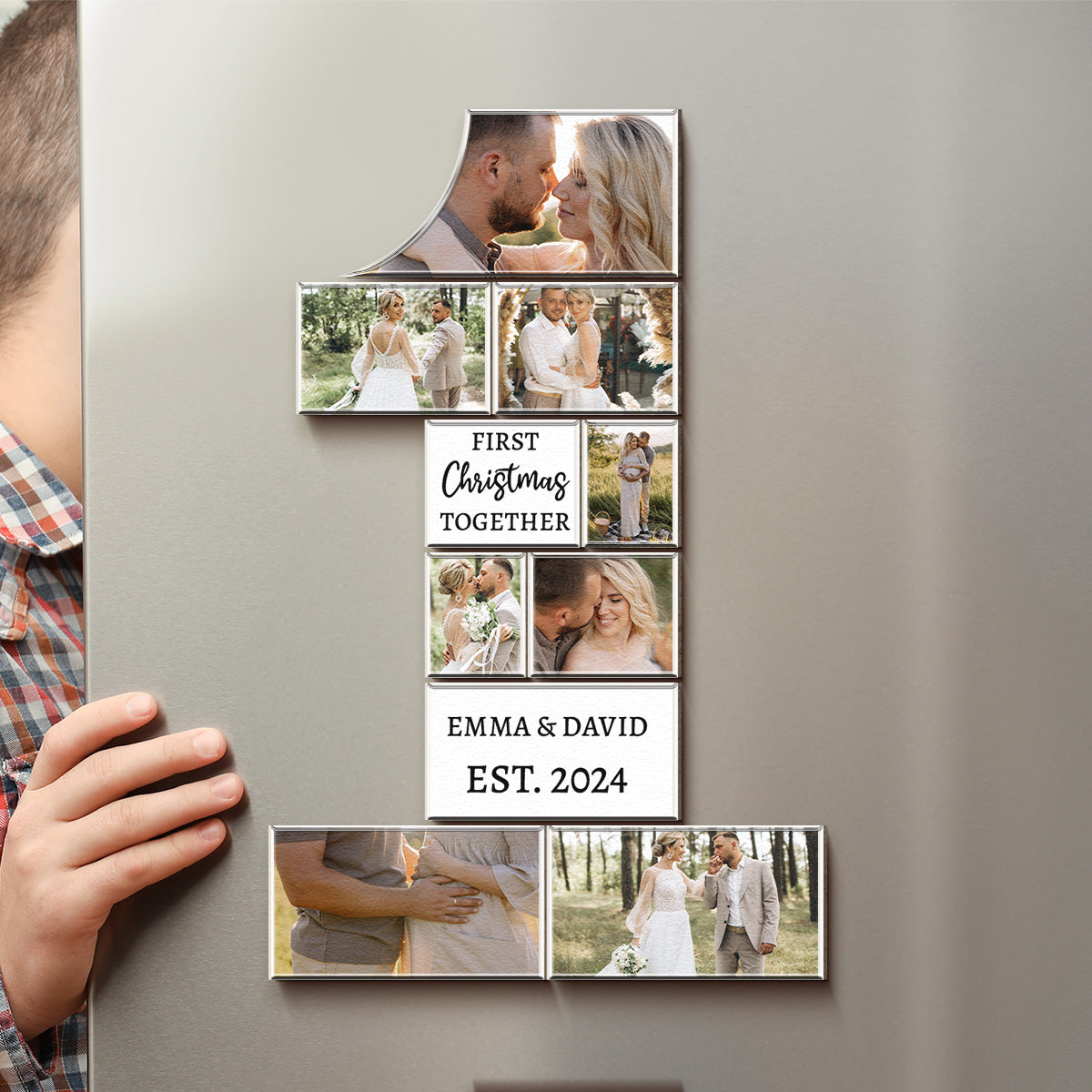 Pack 10 Custom Photo First Christmas Together - Personalized Acrylic Photo Magnet