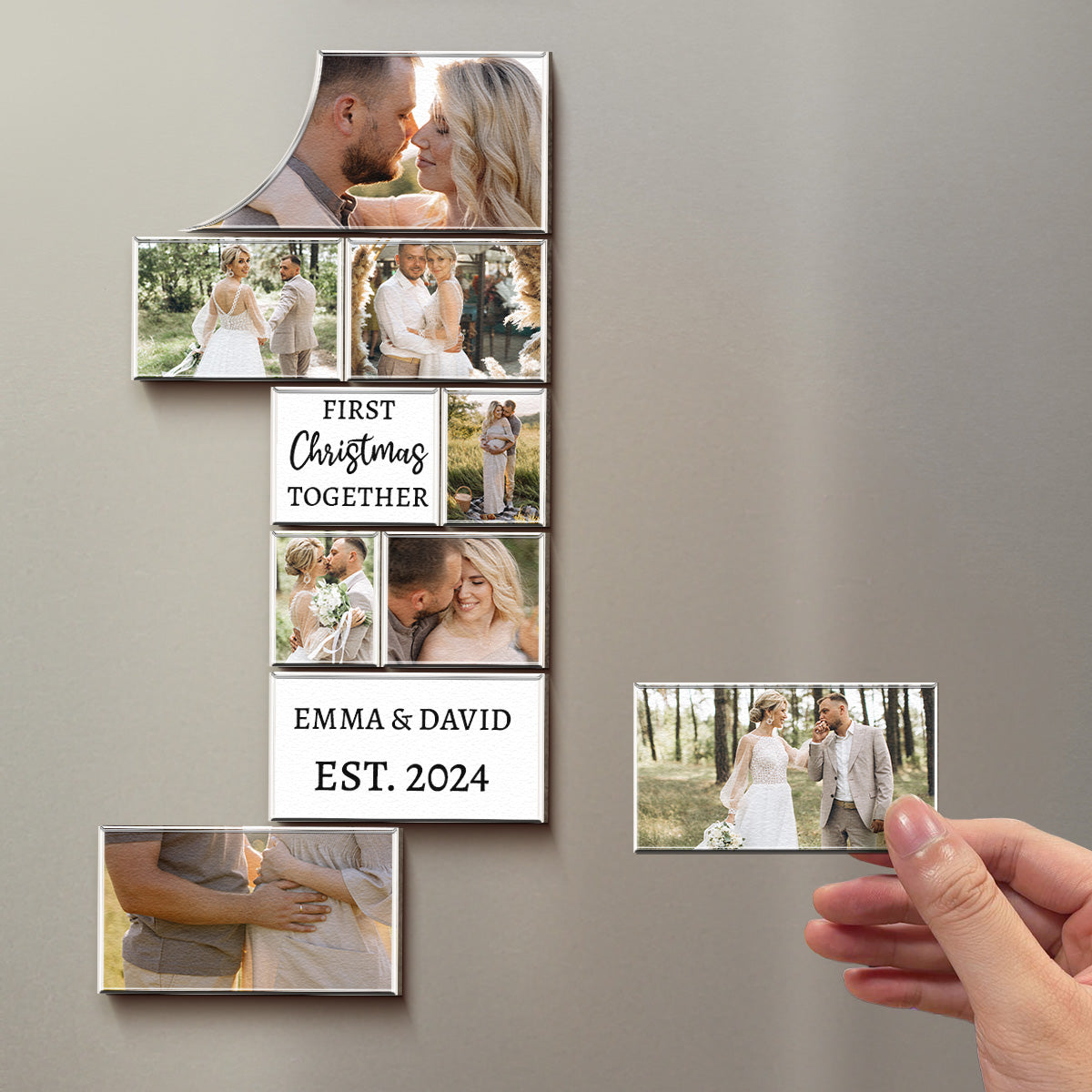 Pack 10 Custom Photo First Christmas Together - Personalized Acrylic Photo Magnet