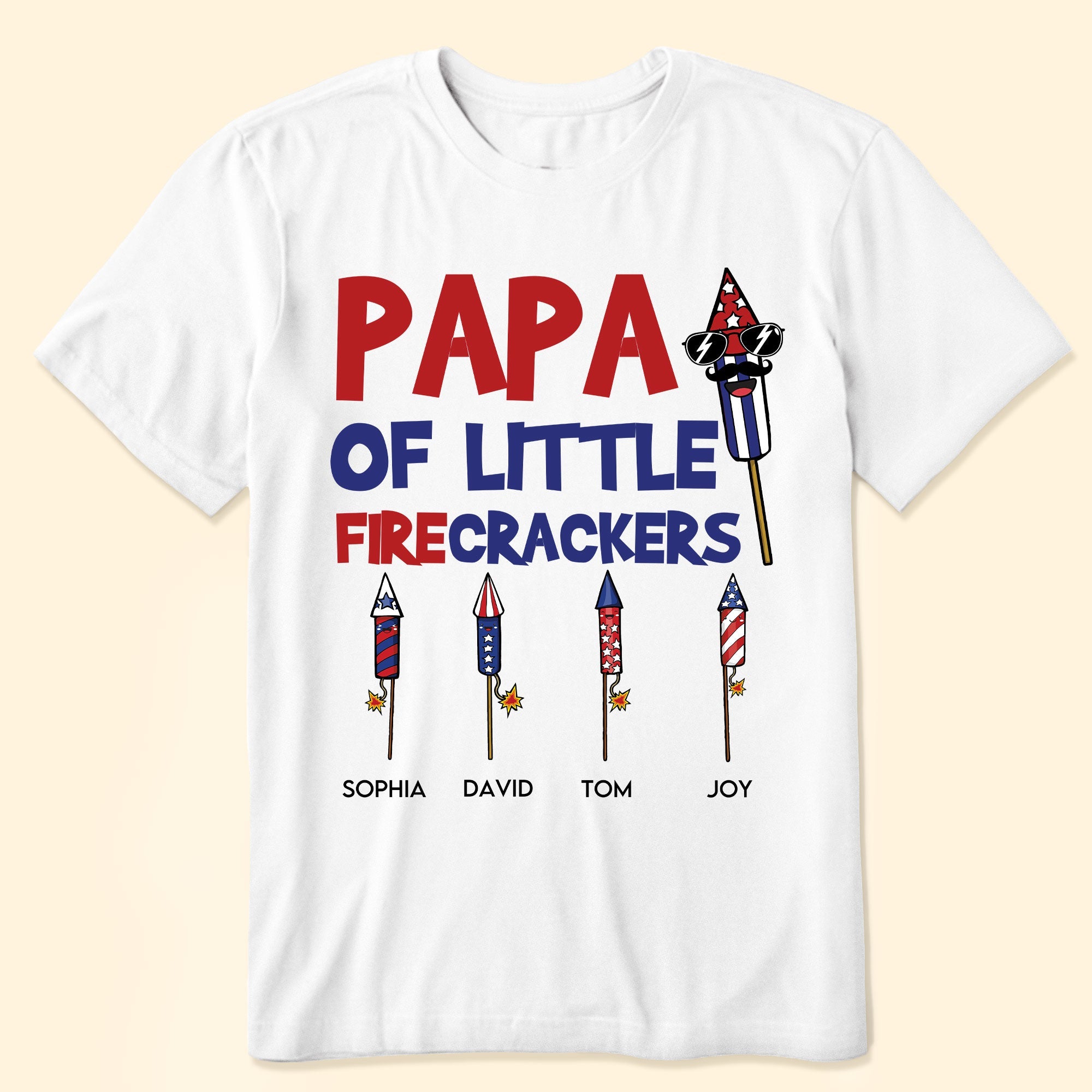 Papa Of Little Firecrackers - Personalized Shirt