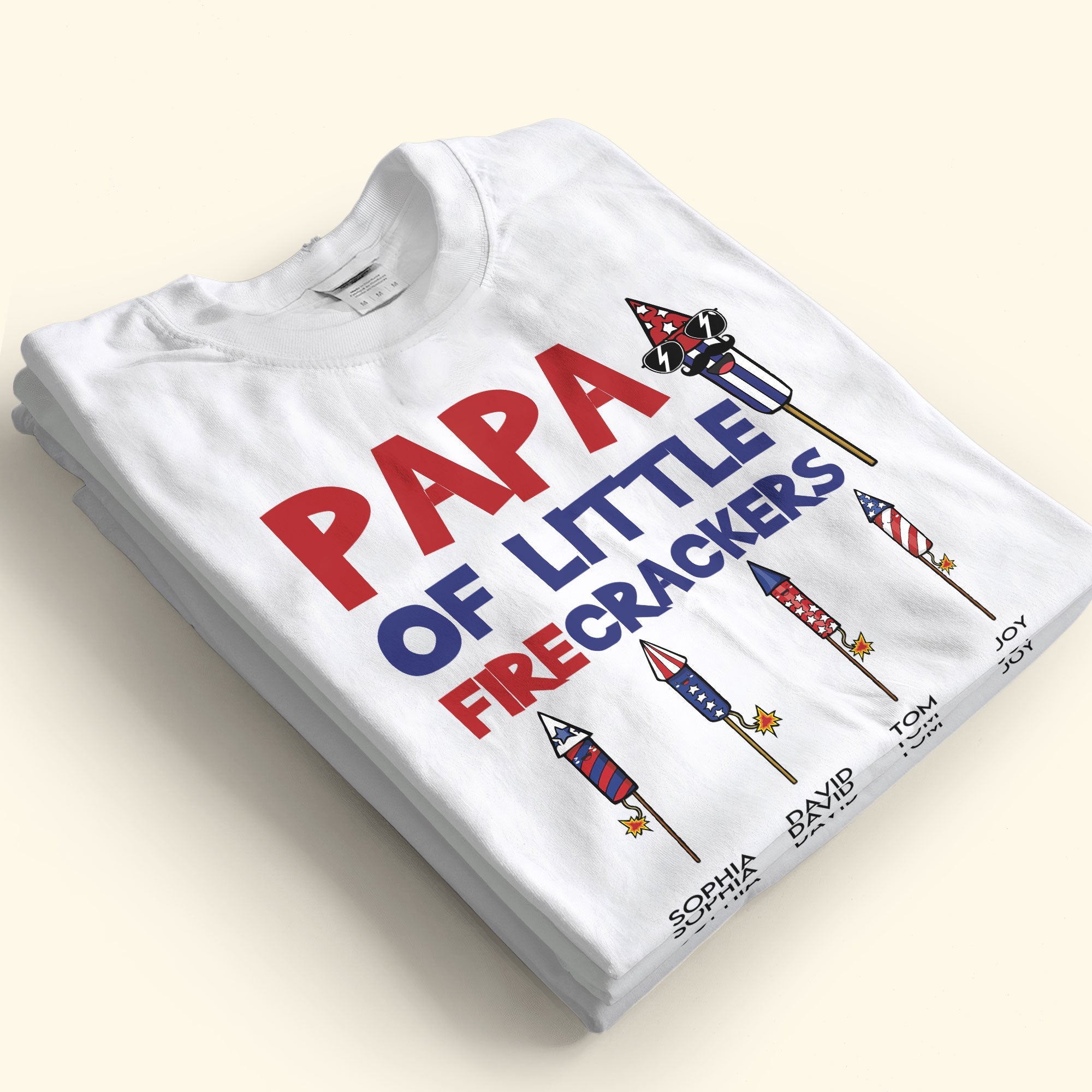 Papa Of Little Firecrackers - Personalized Shirt