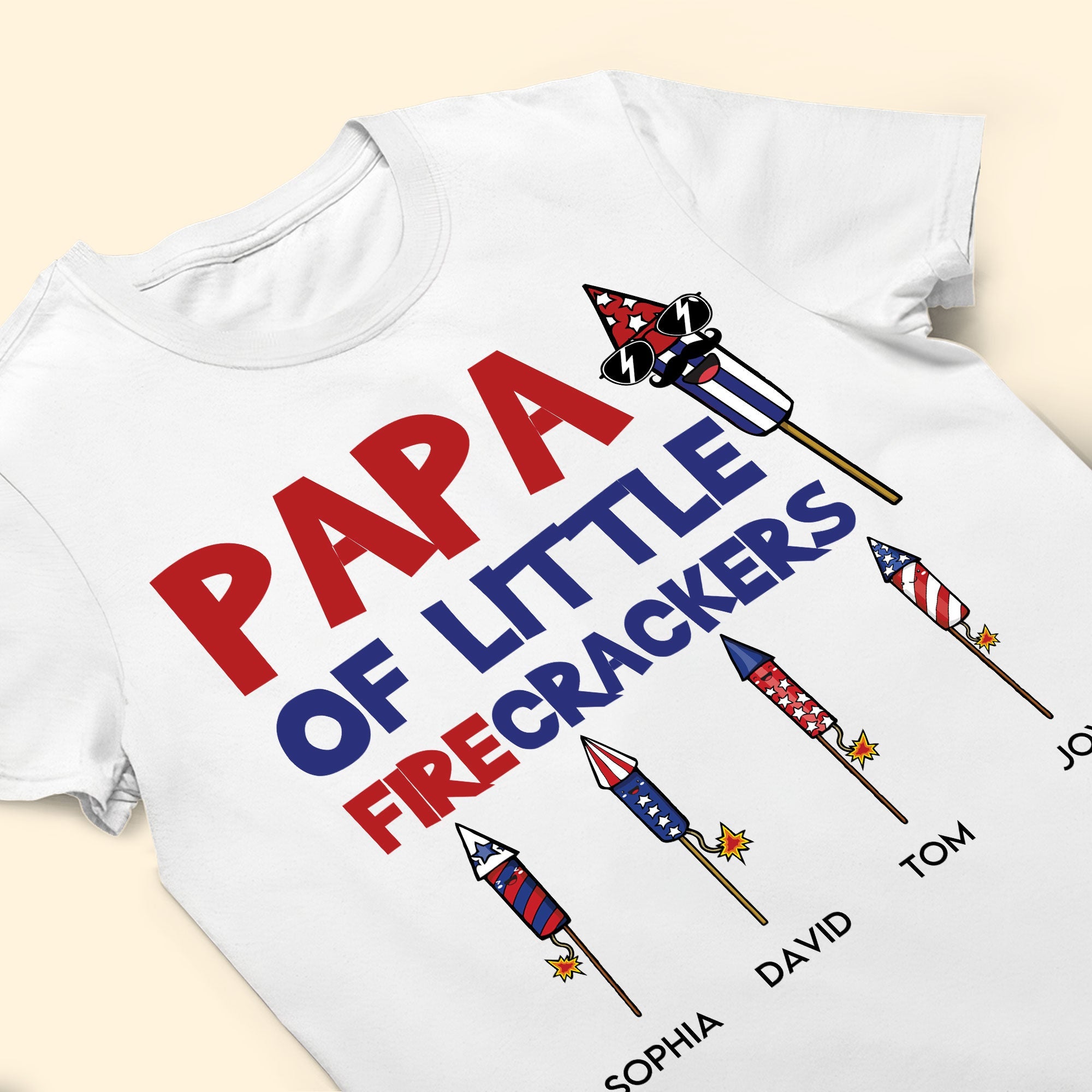 Papa Of Little Firecrackers - Personalized Shirt