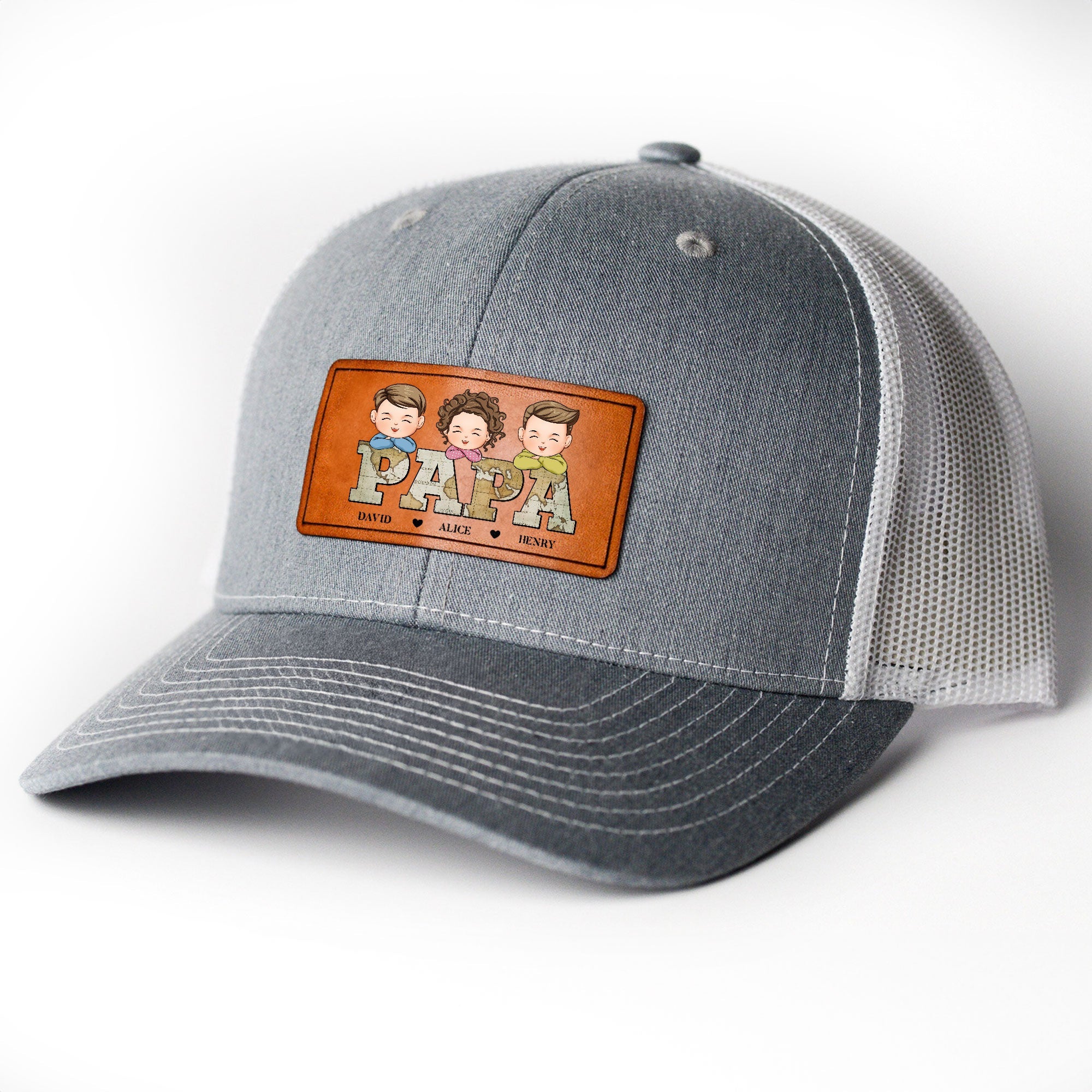 Papa - Personalized Leather Patch Hat