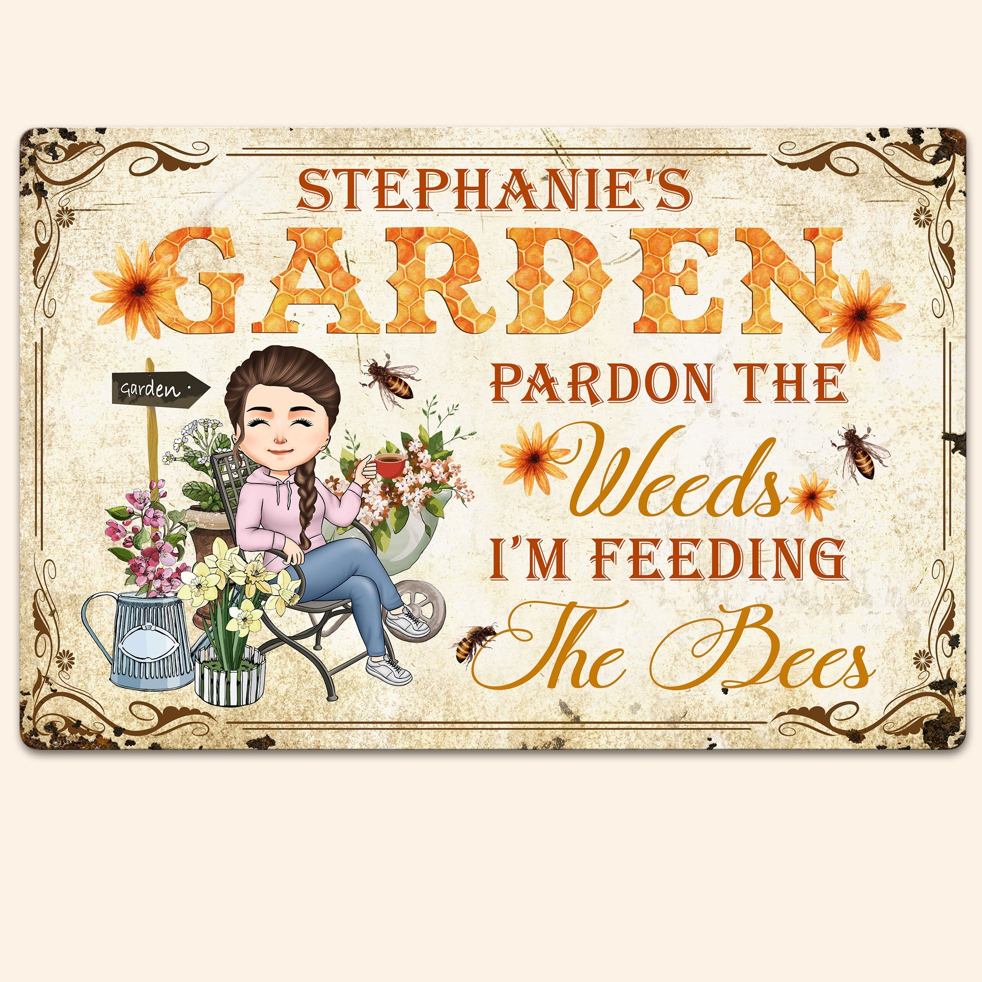 Pardon The Weeds - Personalized Metal Sign